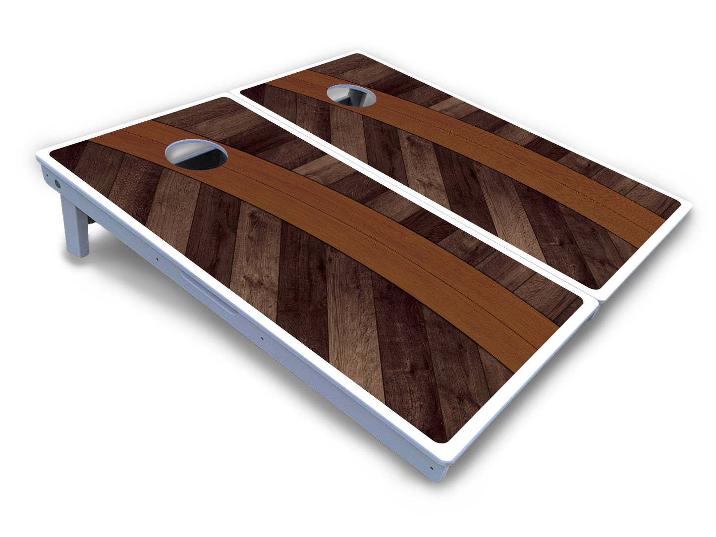 Curved Herringbone Cornhole Boards - All Weather Series