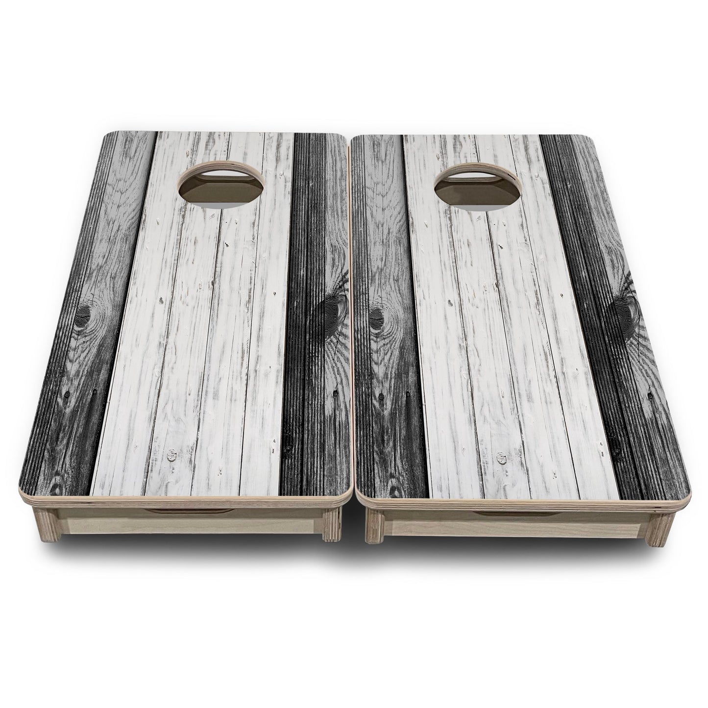 Mini Cornhole Boards - Grey Two Tone Slats
