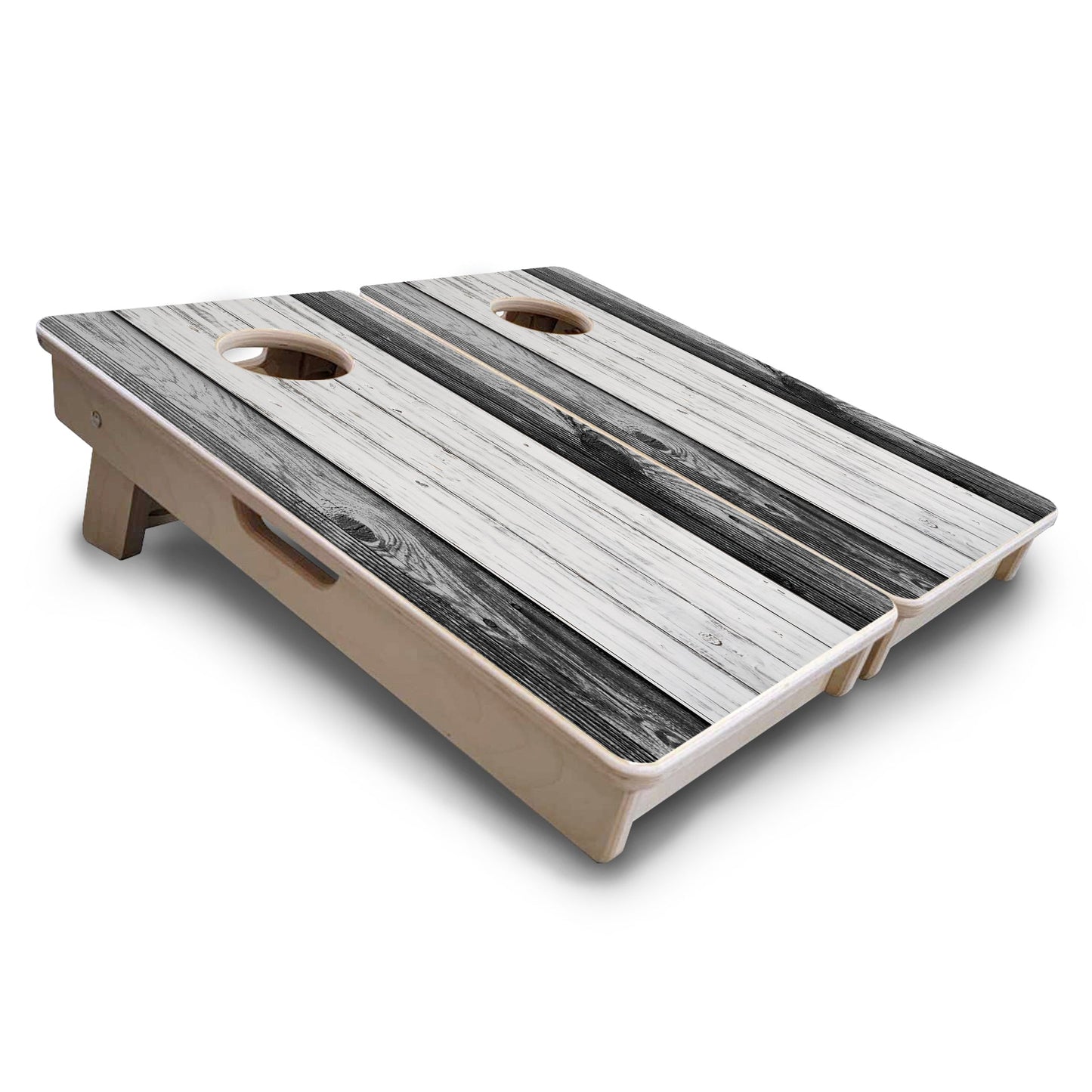 Grey Two Tone Slats - Mini or Vacation Size Cornhole Boards