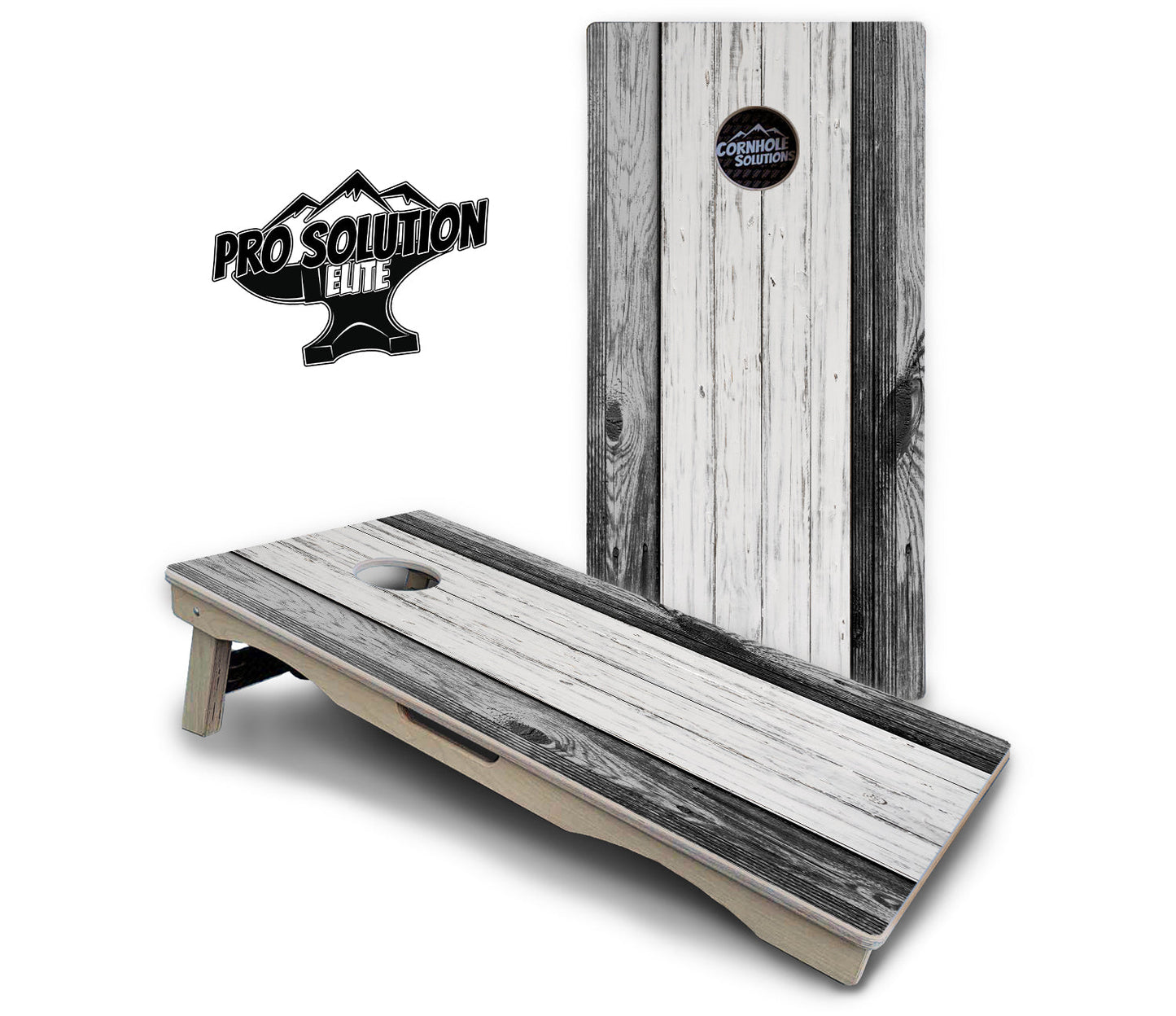 Grey Two Tone Slats Cornhole Boards - Pro Solution Elite Series