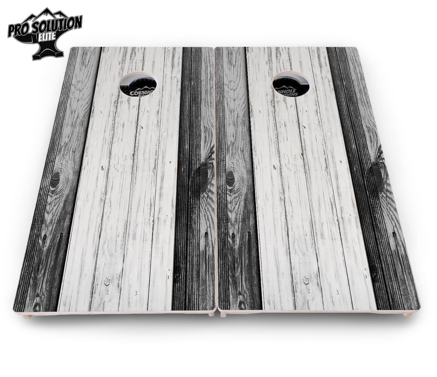 Grey Two Tone Slats Cornhole Boards - Pro Solution Elite Series