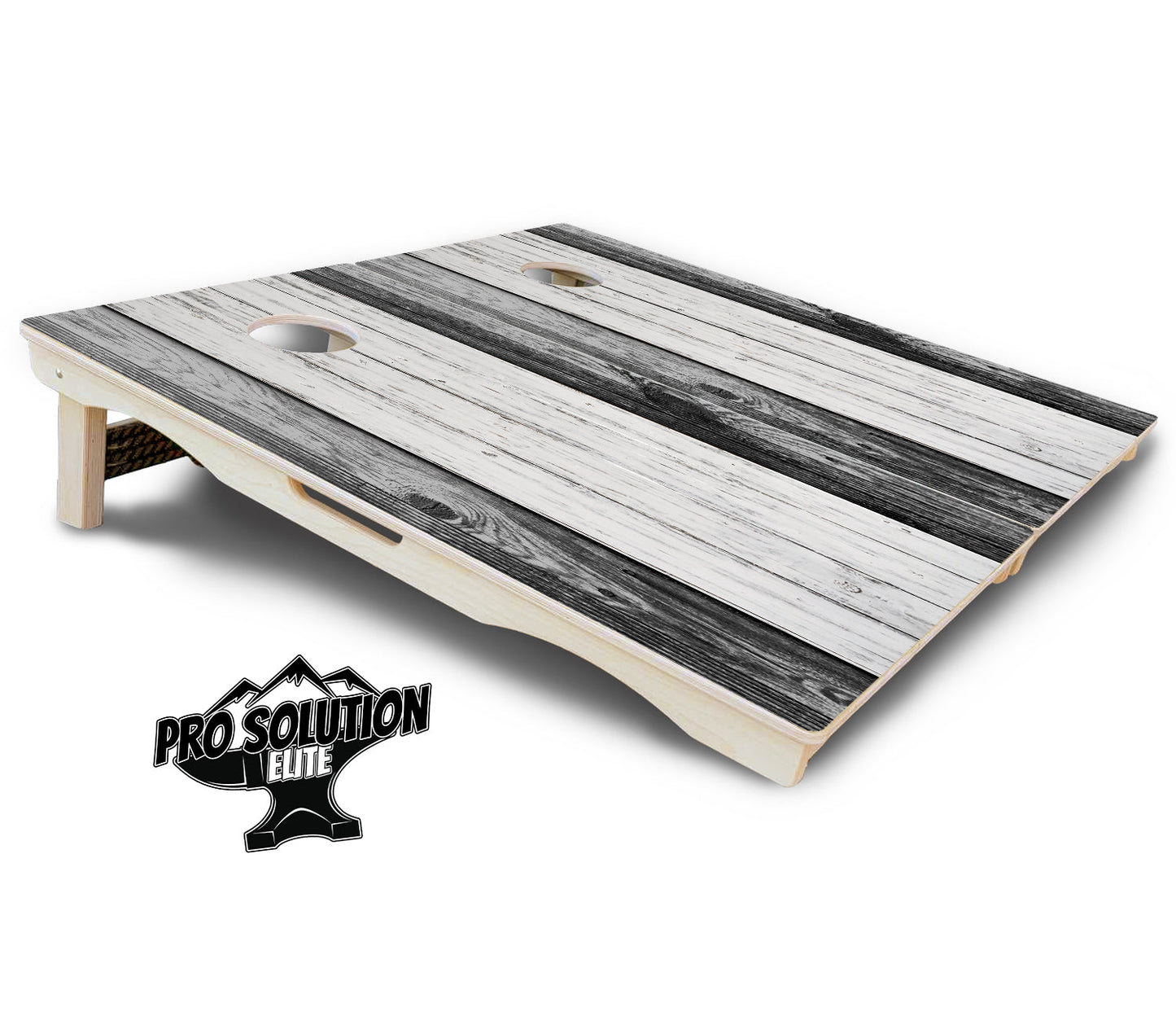 Grey Two Tone Slats Cornhole Boards - Pro Solution Elite Series