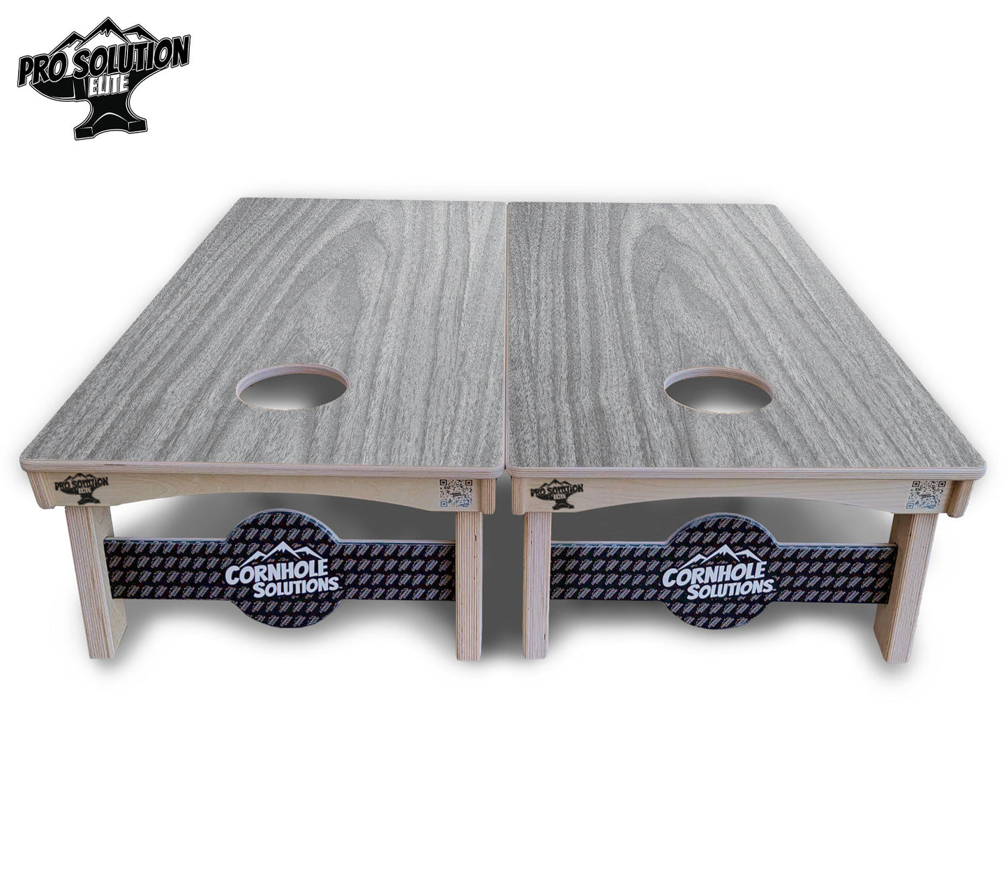 Light Grey Wood Cornhole Boards - Pro Solution Elite Series