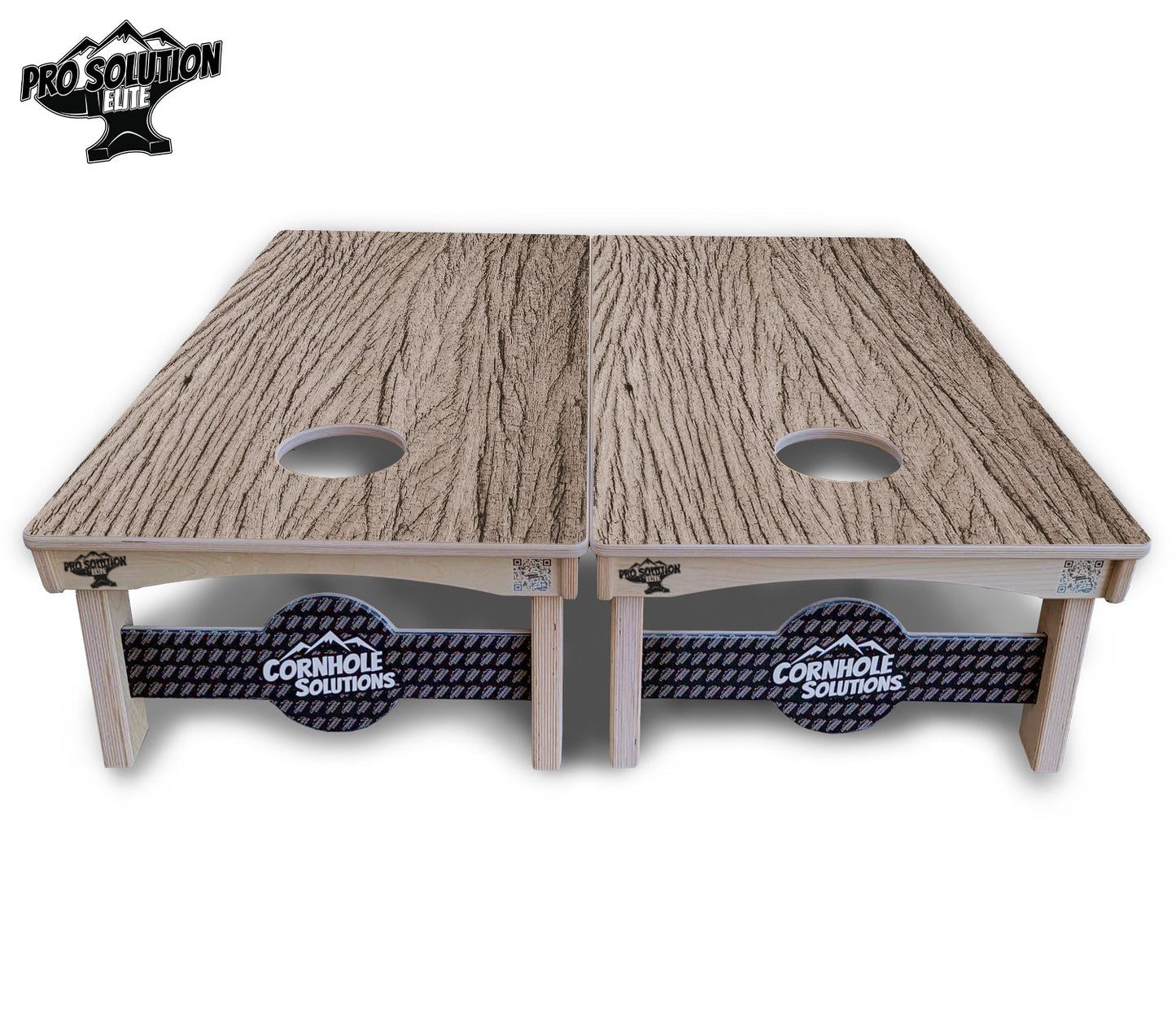 Tan Grey Wood Cornhole Boards - Pro Solution Elite Series