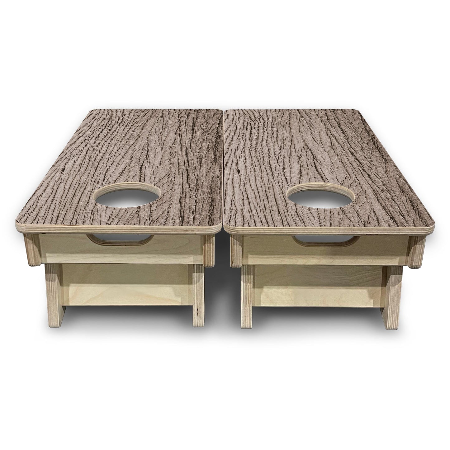 Mini Cornhole Boards - Tan Grey Wood