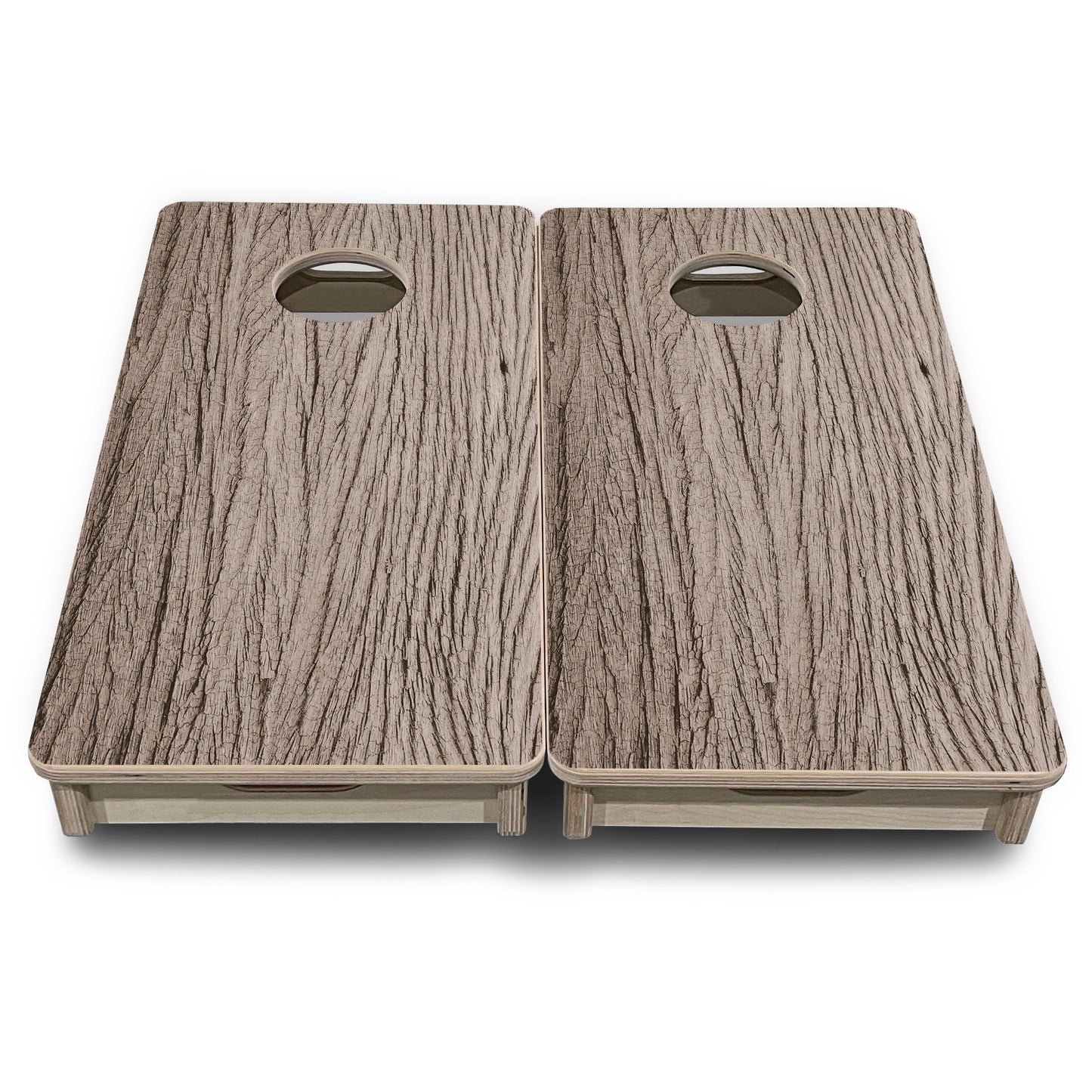 Mini Cornhole Boards - Tan Grey Wood