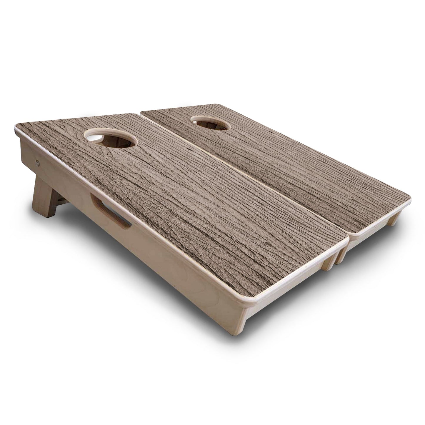 Mini Cornhole Boards - Tan Grey Wood