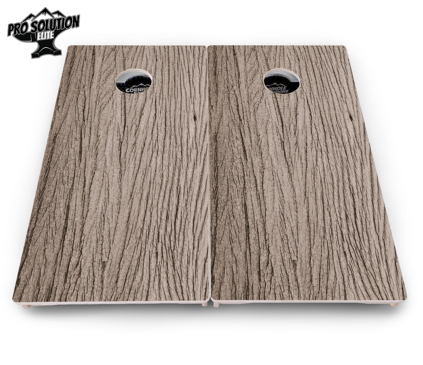 Tan Grey Wood Cornhole Boards - Pro Solution Elite Series