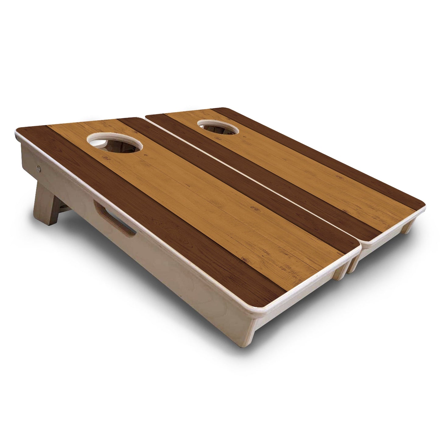 Brown Two Tone Planks - Mini or Vacation Size Cornhole Boards
