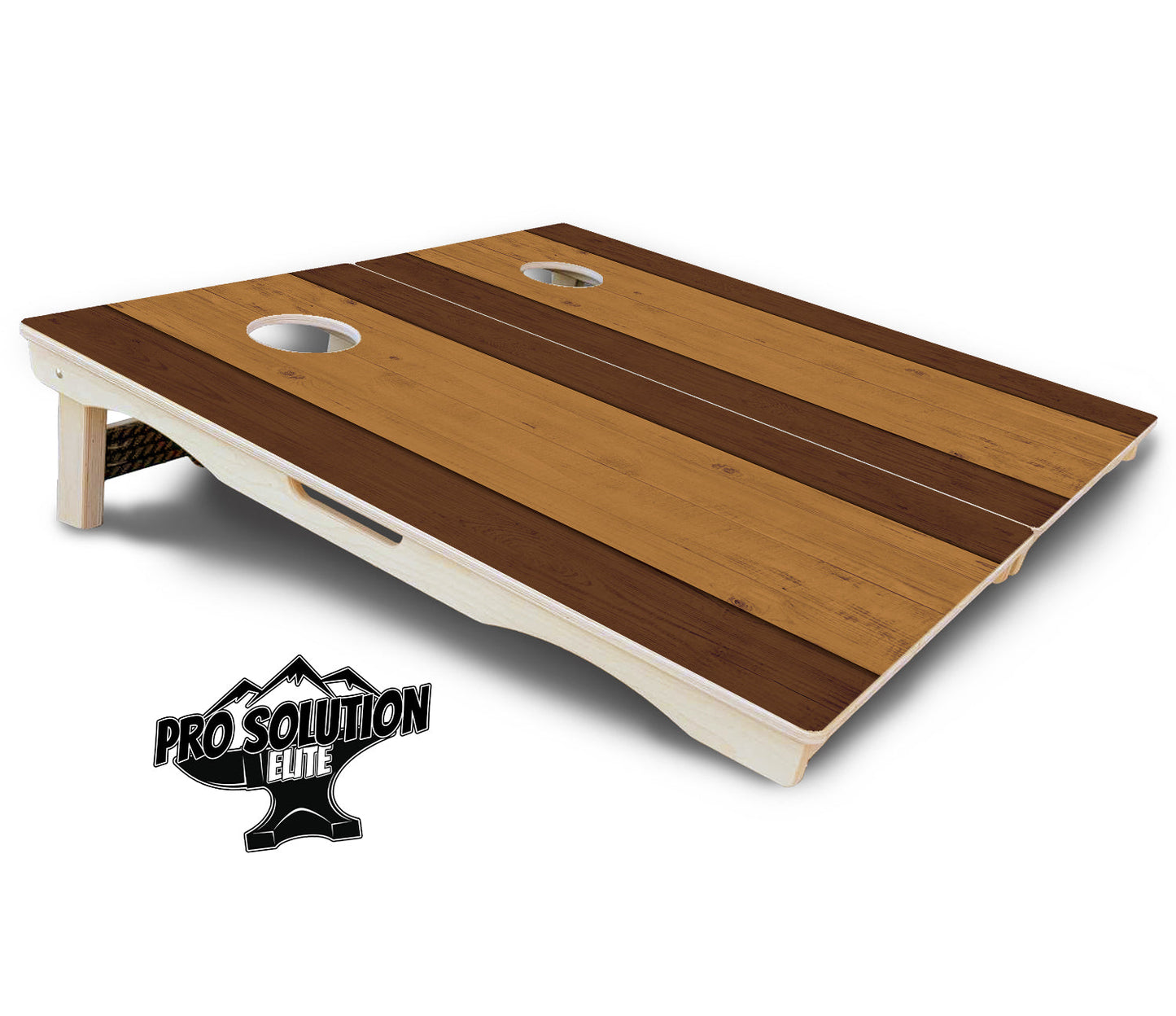 Brown Two Tone Planks Cornhole Boards - Pro Solution Elite Series