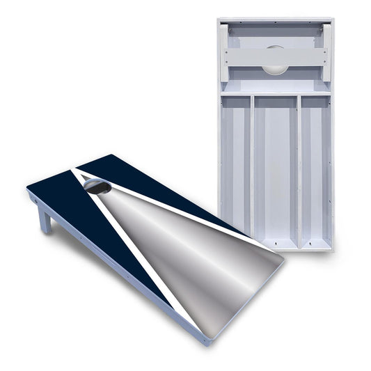 Silver/Blue Triangle Cornhole Boards - All Weather Series