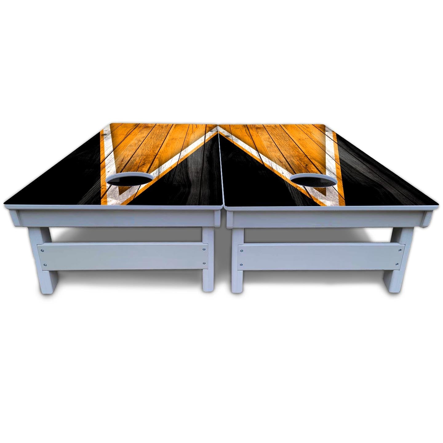 Orange/Black Triangle Cornhole Boards - All Weather Series
