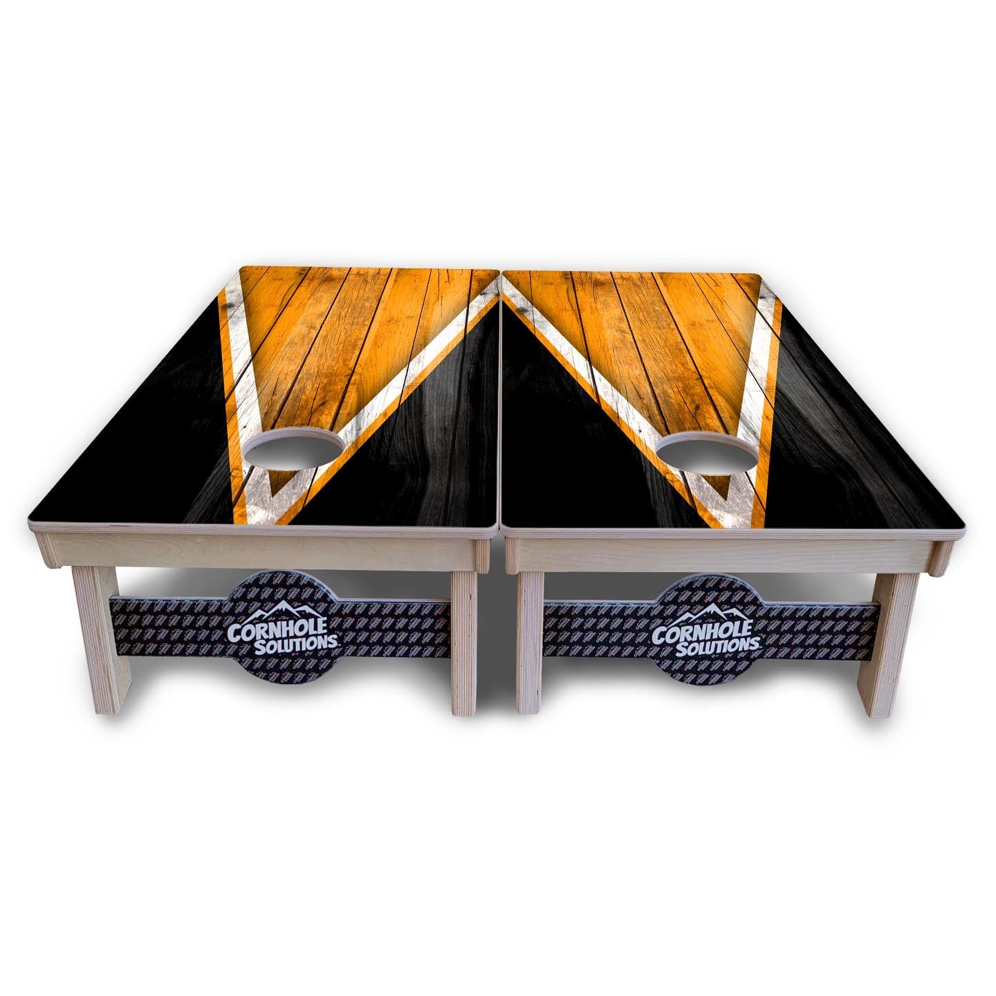 Orange / Black Triangle Cornhole Boards - Professional Tournament Series