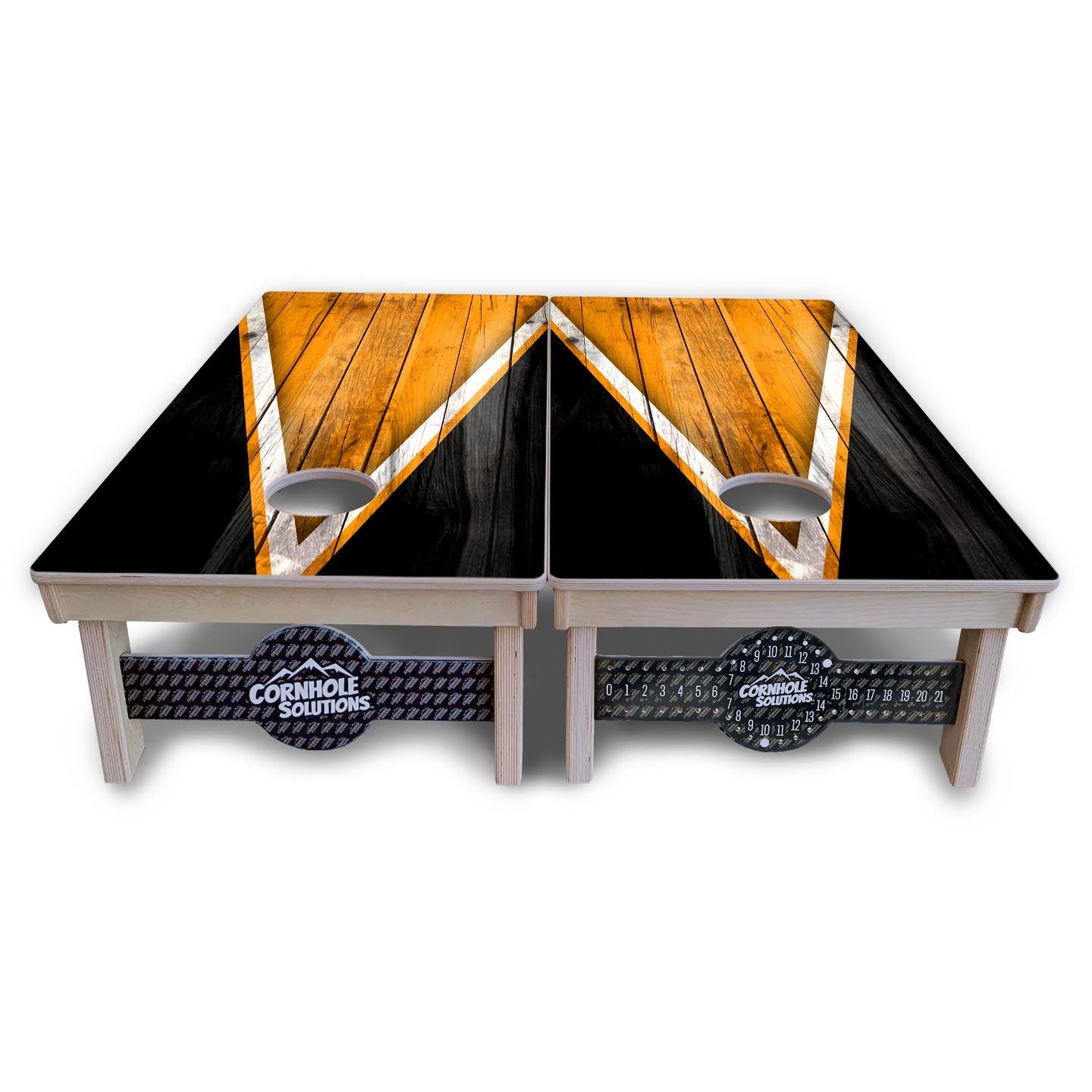 Orange / Black Triangle Cornhole Boards - Professional Tournament Series