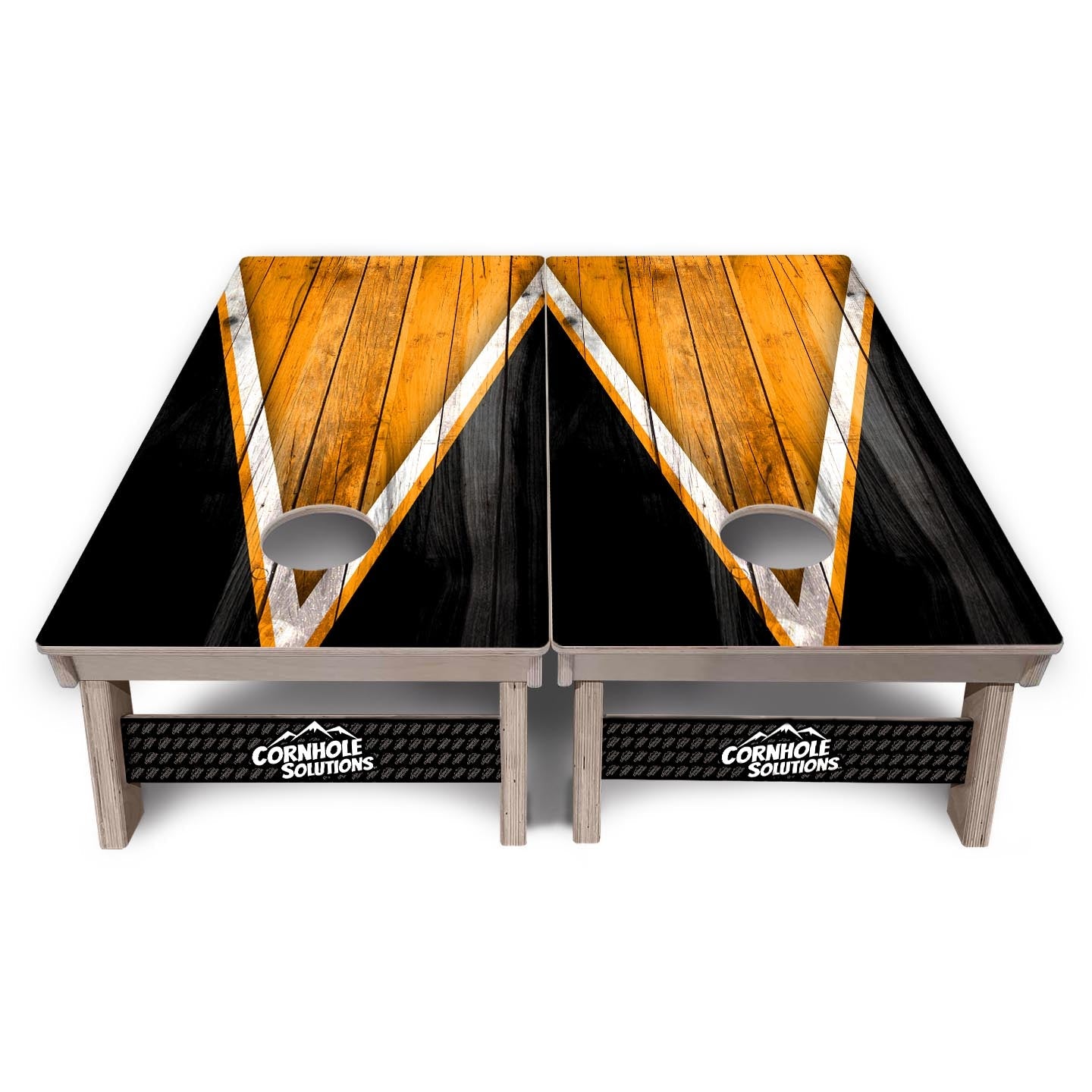 Orange / Black Triangle Cornhole Boards - Professional Tournament Series - Free Shipping!