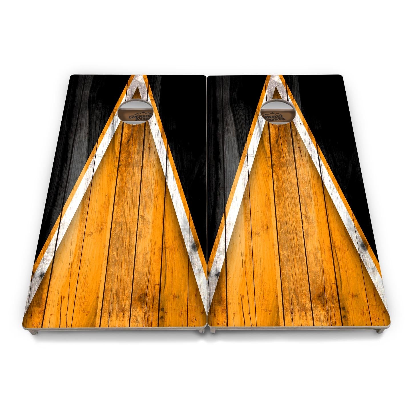 Orange / Black Triangle Cornhole Boards - Professional Tournament Series - Free Shipping!