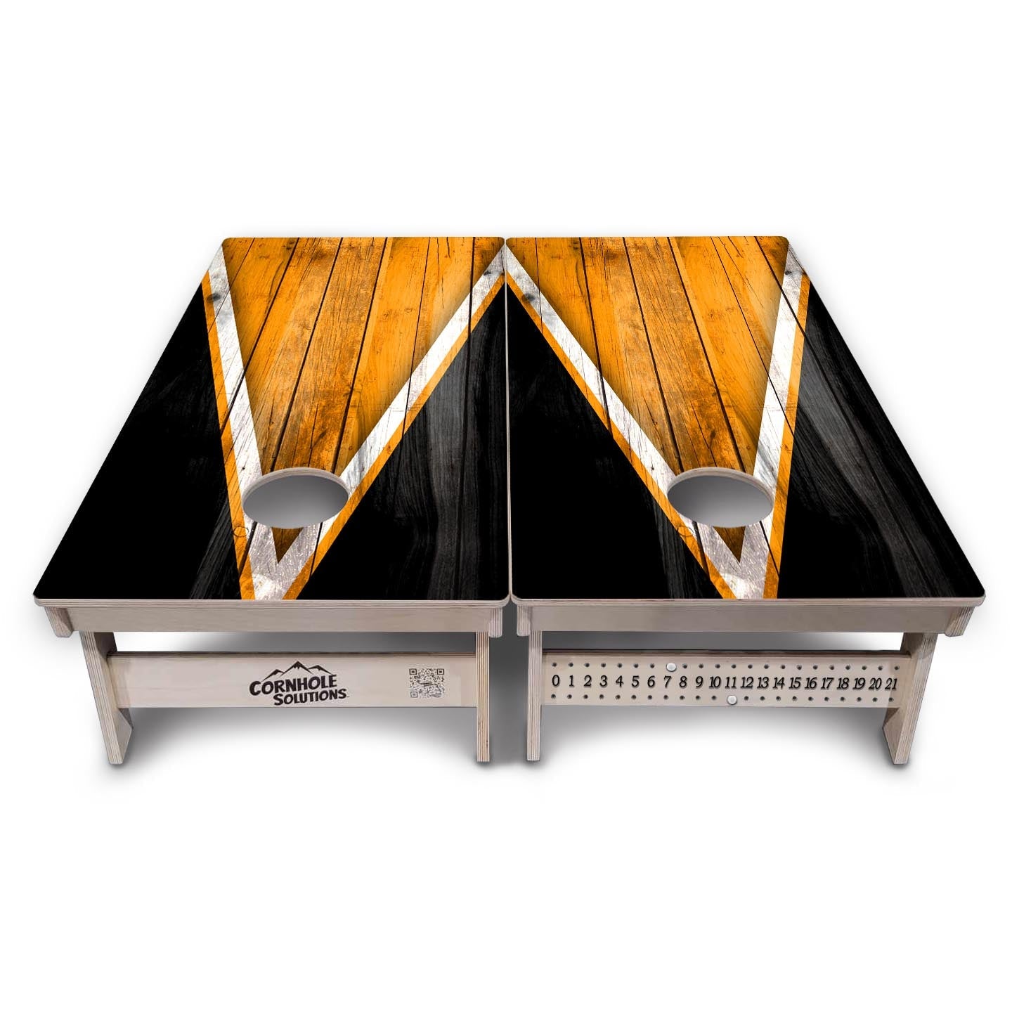 Orange / Black Triangle Cornhole Boards - Professional Tournament Series