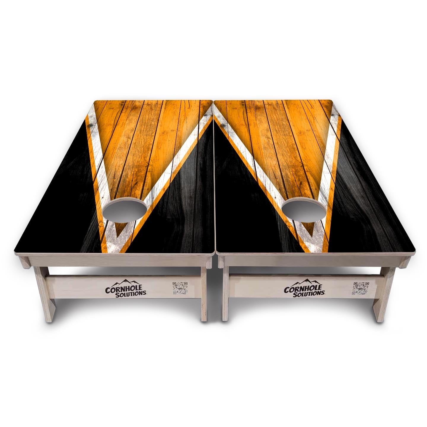 Orange / Black Triangle Cornhole Boards - Professional Tournament Series