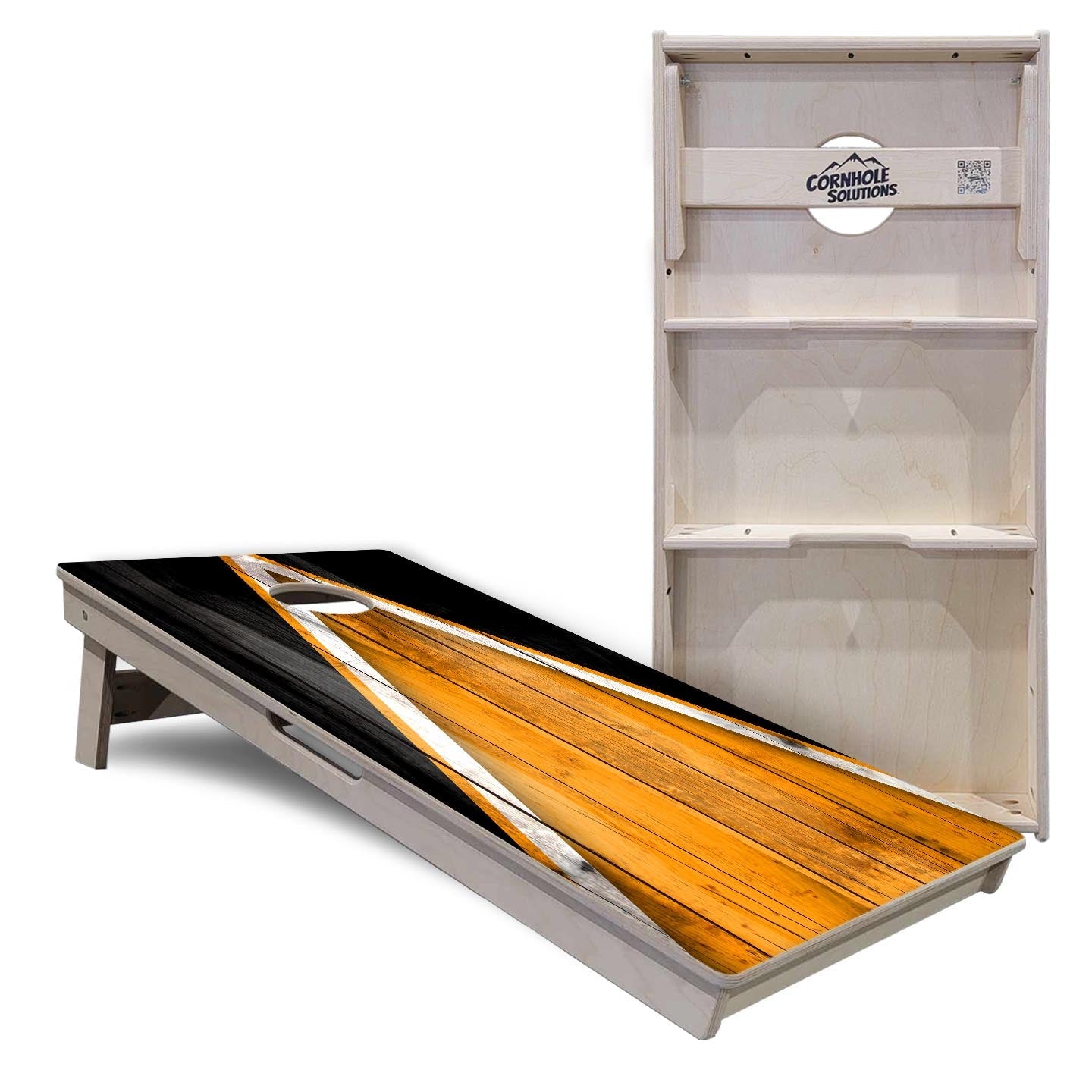 Orange / Black Triangle Cornhole Boards - Professional Tournament Series