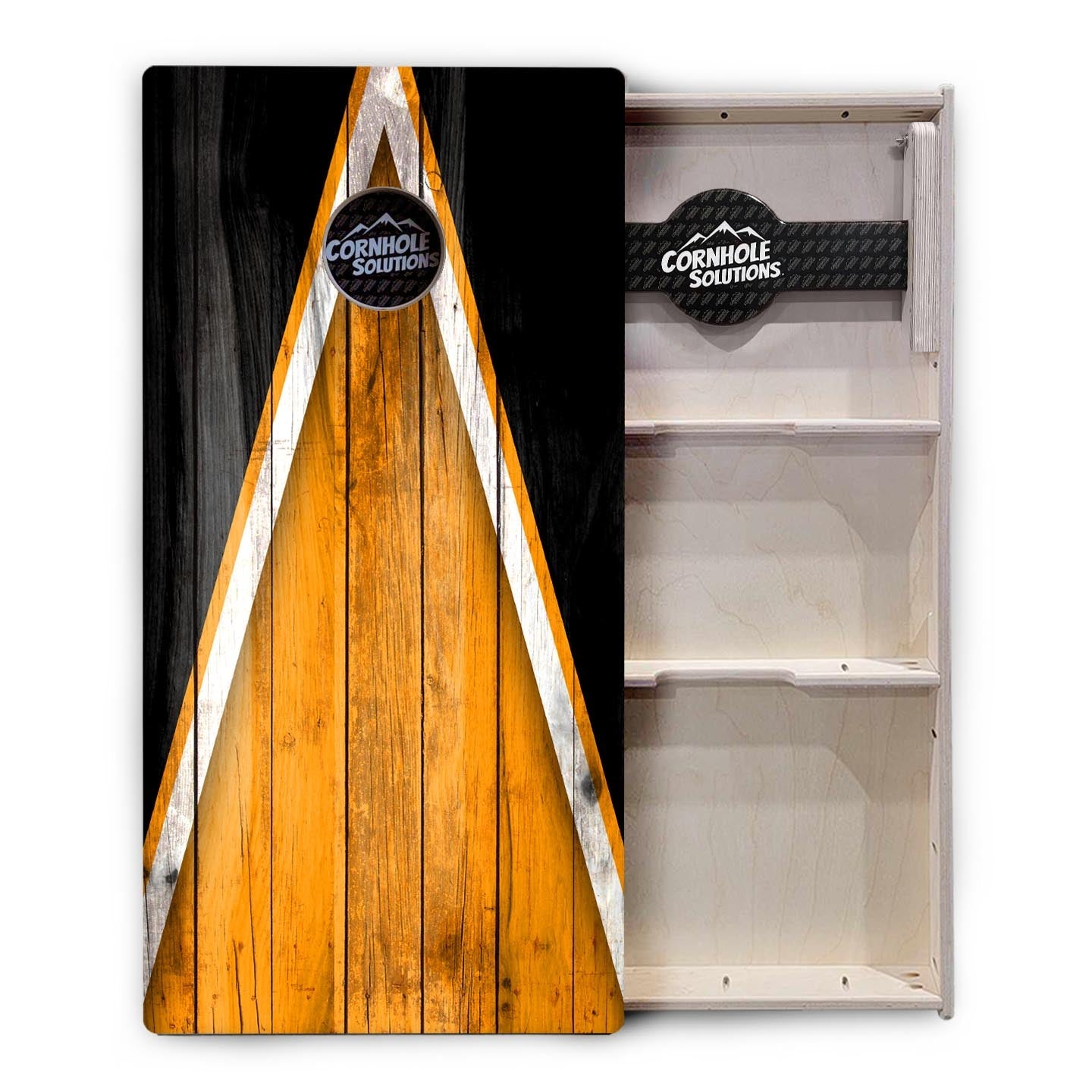 Orange / Black Triangle Cornhole Boards - Professional Tournament Series