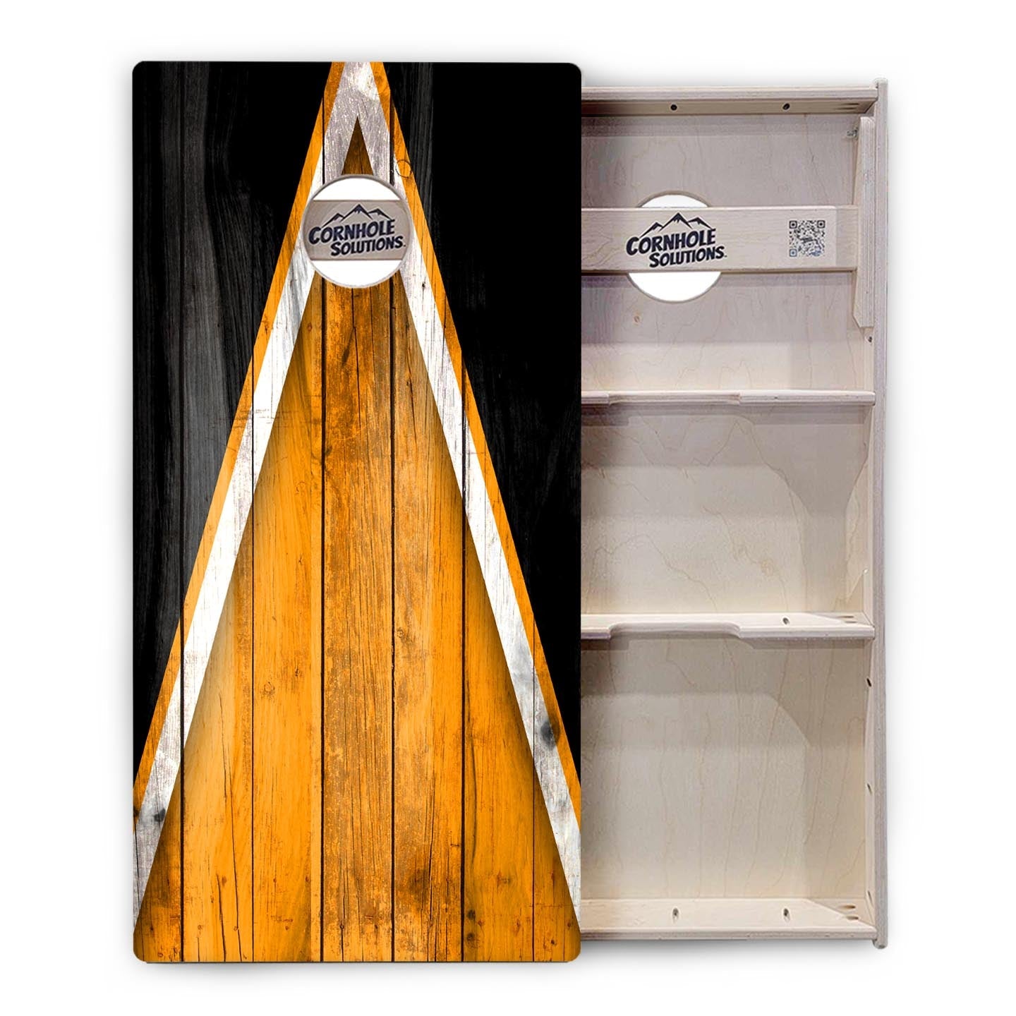 Orange / Black Triangle Cornhole Boards - Professional Tournament Series