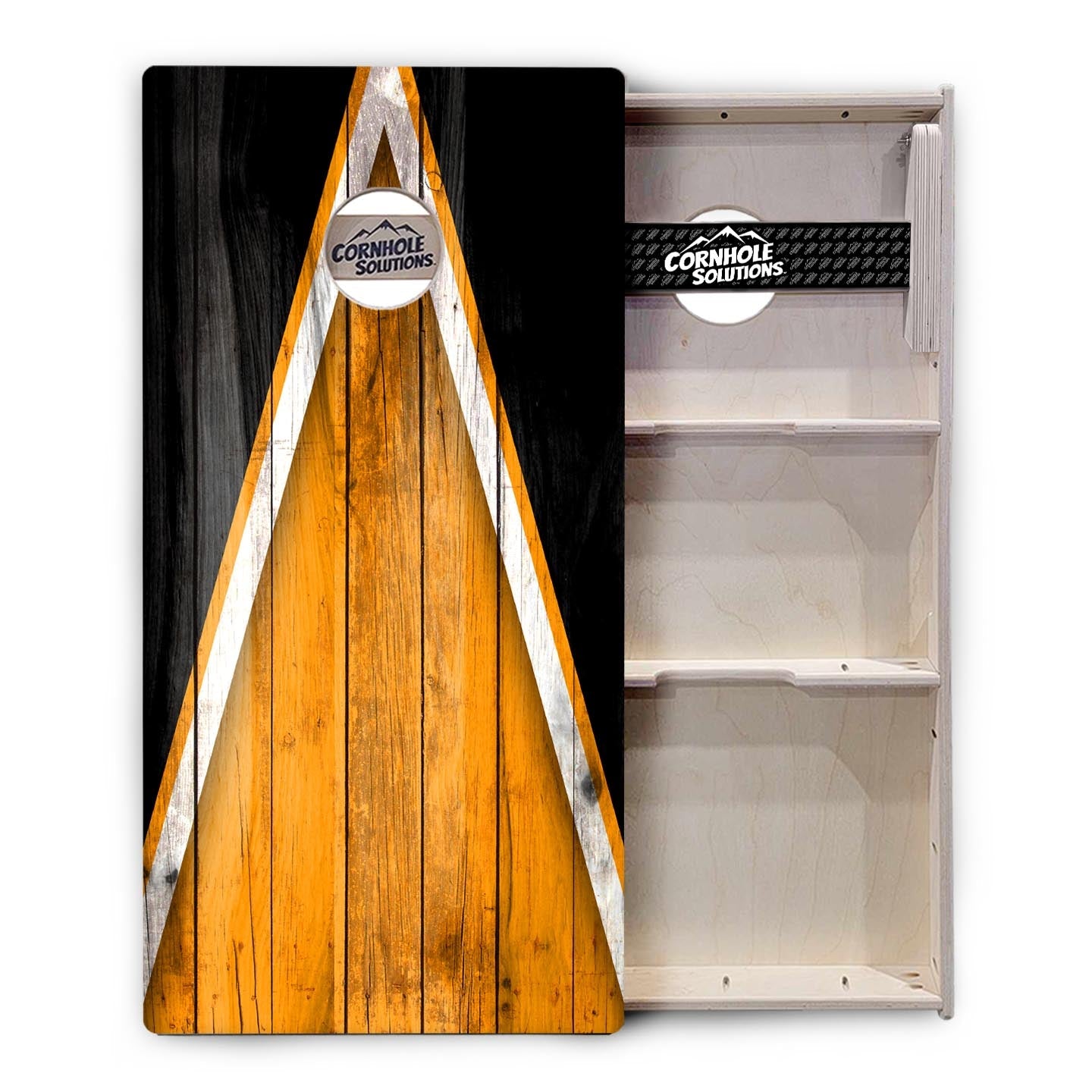 Orange / Black Triangle Cornhole Boards - Professional Tournament Series