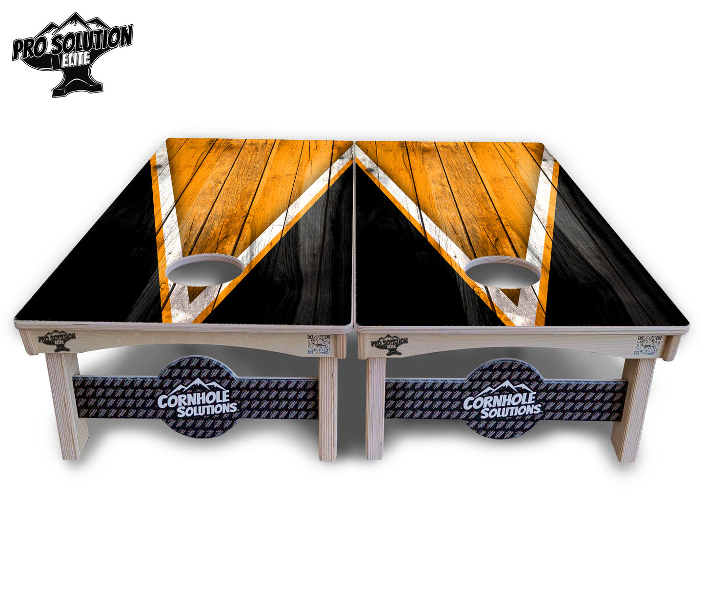 Orange & Black Triangle Cornhole Boards - Pro Solution Elite Series