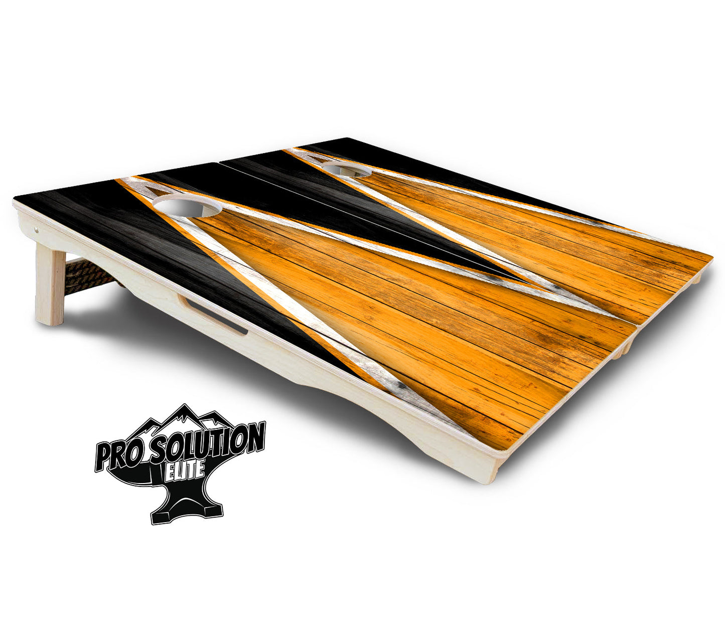 Orange & Black Triangle Cornhole Boards - Pro Solution Elite Series