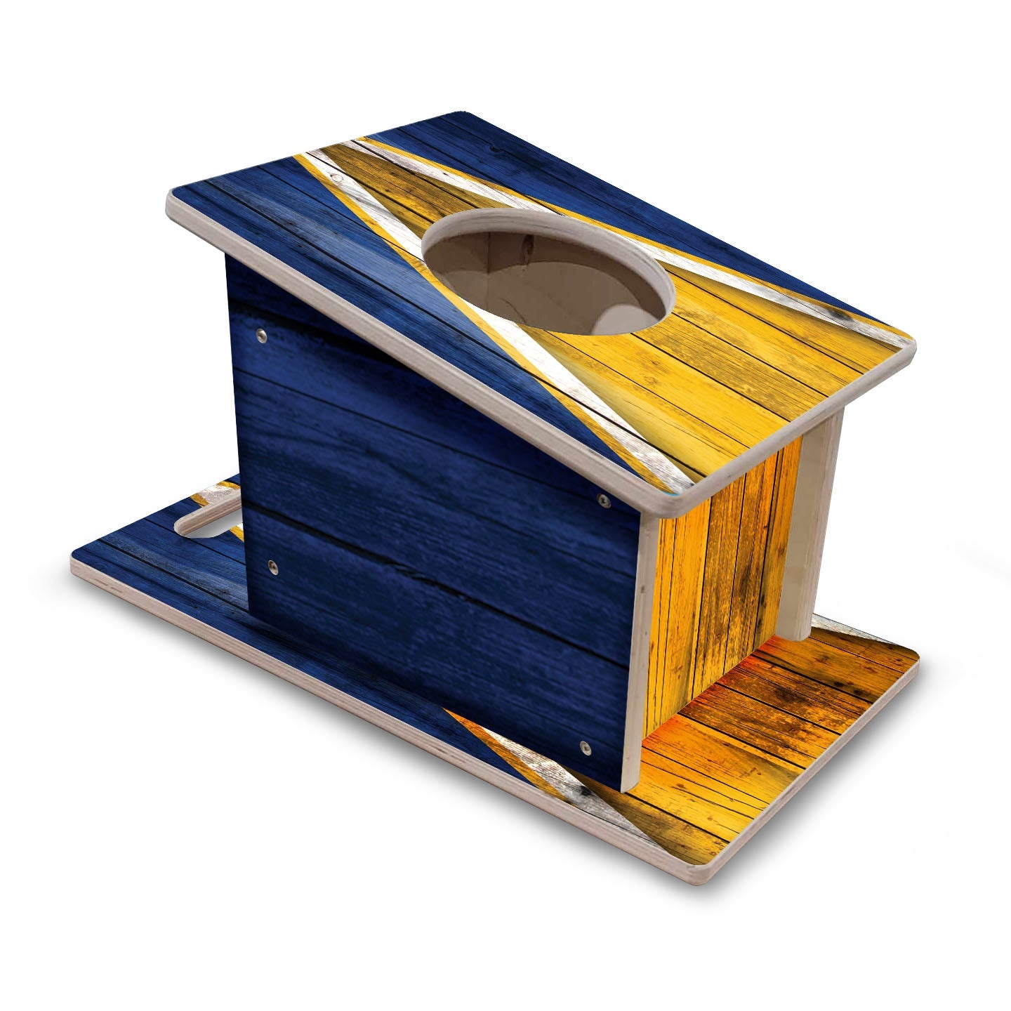 Airmail Box - Yellow & Blue Triangle