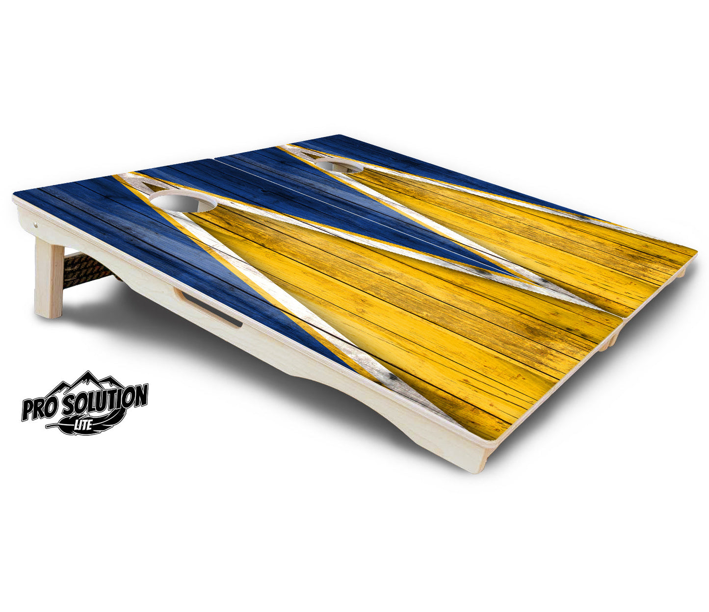Yellow & Blue Triangle Cornhole Boards - Pro Solution Lite Series