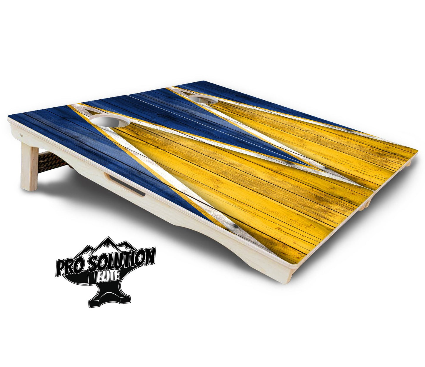 Yellow & Blue Triangle Cornhole Boards - Pro Elite Series