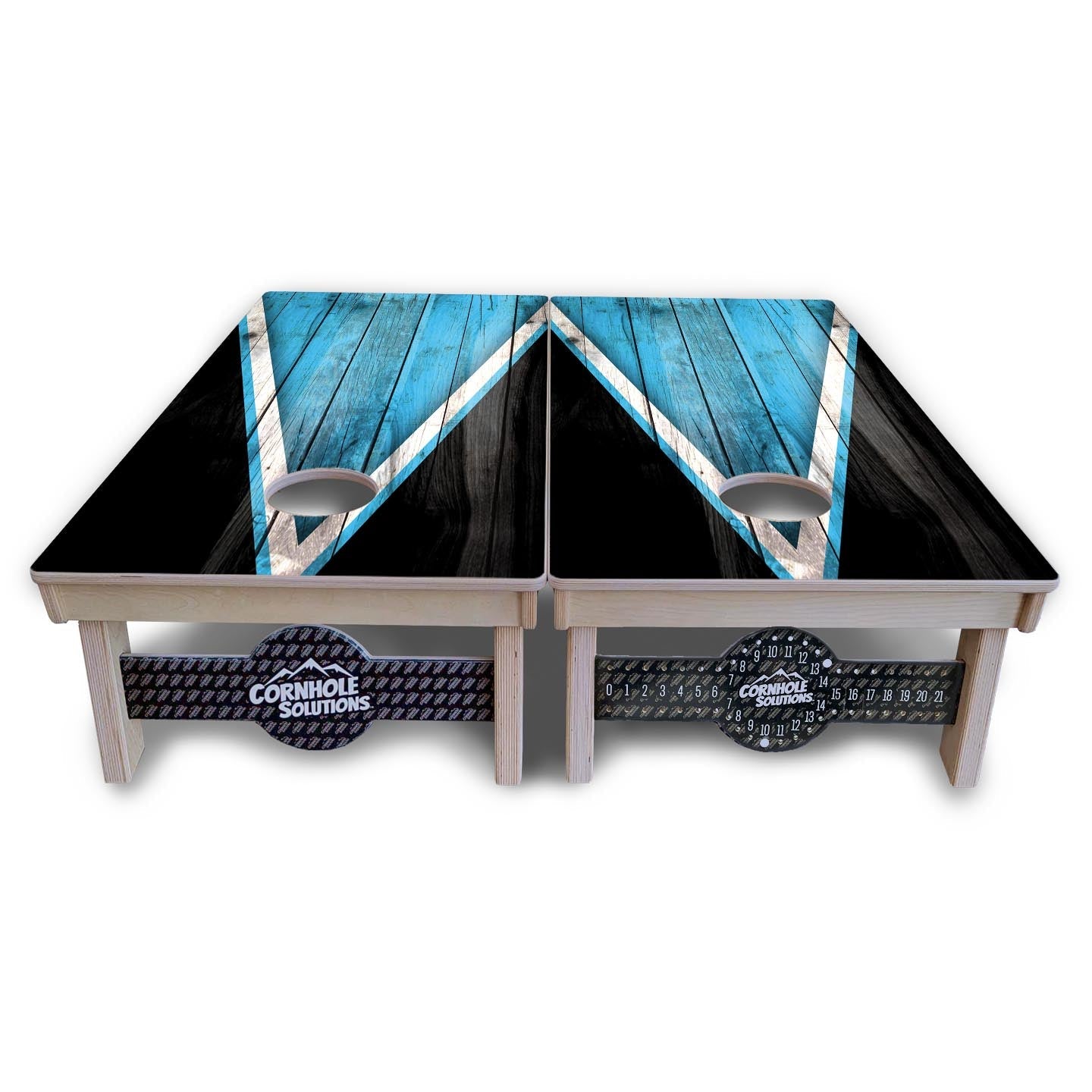 Sky Blue Triangle Cornhole Boards - Professional Tournament Series - Free Shipping!