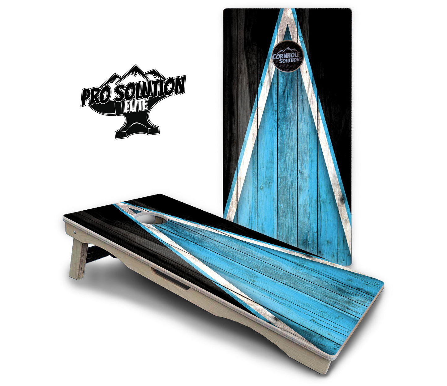 Sky Blue Triangle Cornhole Boards - Pro Solution Elite Series