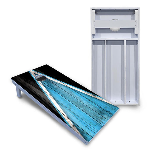 Sky Blue Triangle Cornhole Boards - All Weather Series