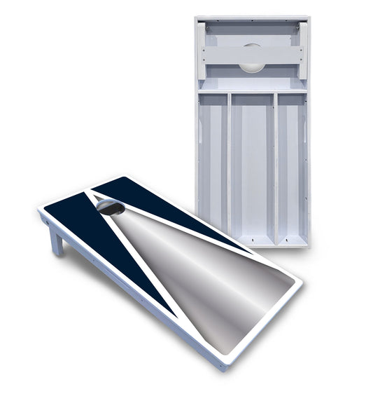 Silver/Blue Triangle Cornhole Boards - All Weather Series