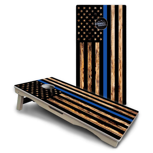 First Responder Burnt Flag Cornhole Boards – Pro Lite or Pro Elite