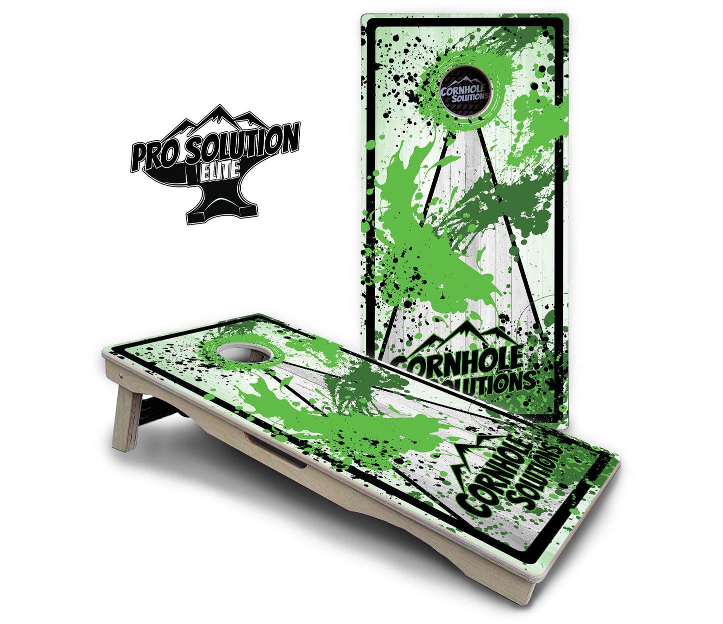 Paint Splatter CS Logo Cornhole Boards - Pro Solution Elite Series