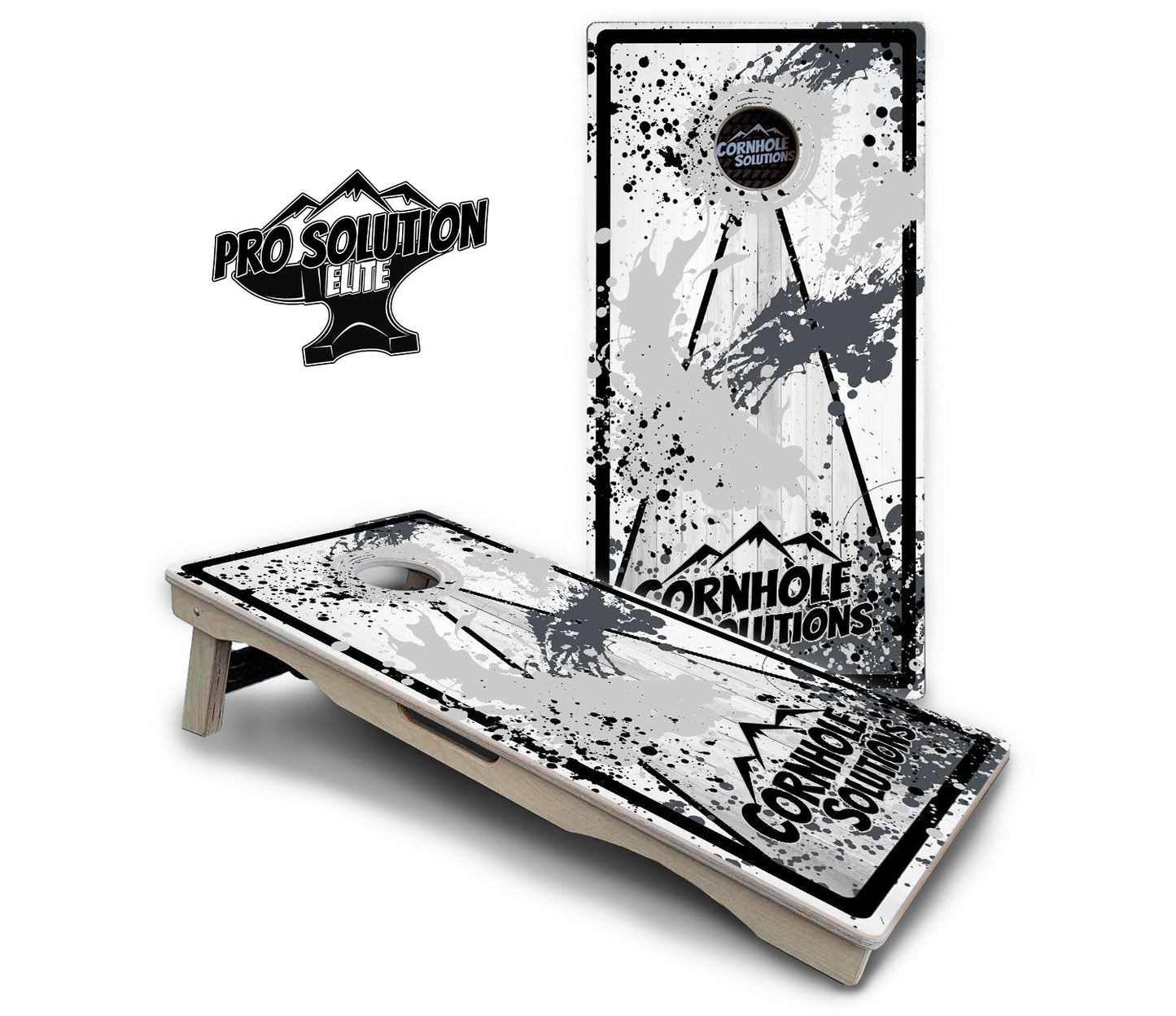 Paint Splatter CS Logo Cornhole Boards - Pro Solution Elite Series