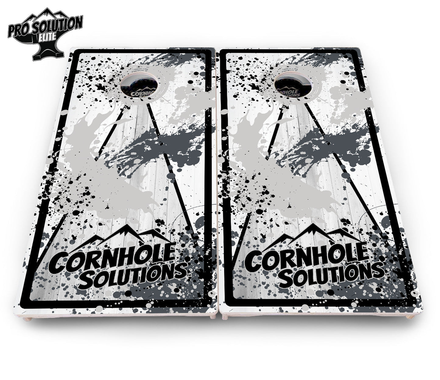 Paint Splatter CS Logo Cornhole Boards - Pro Solution Elite Series