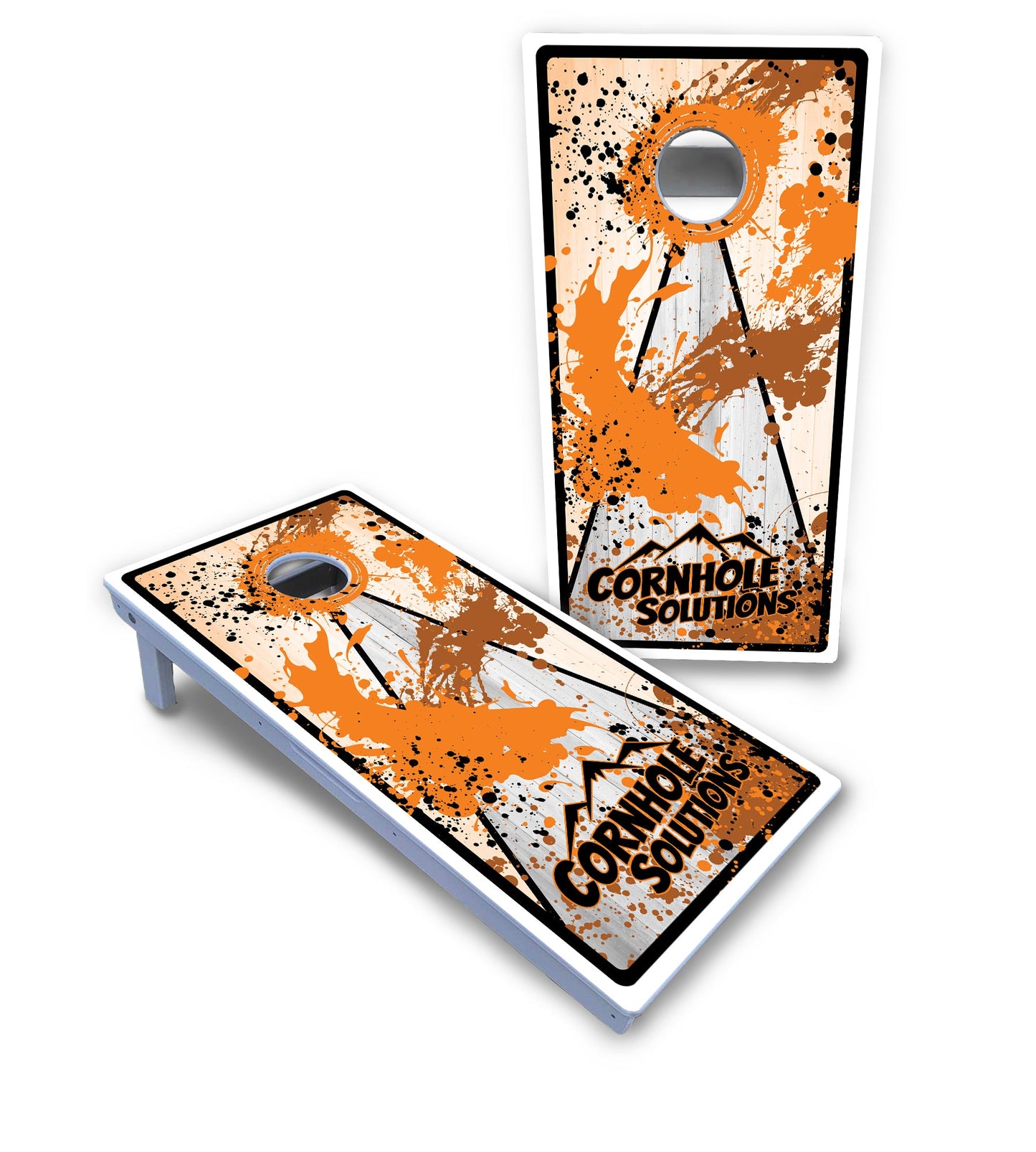 Paint Splatter CS Logo Cornhole Boards - All Weather Series