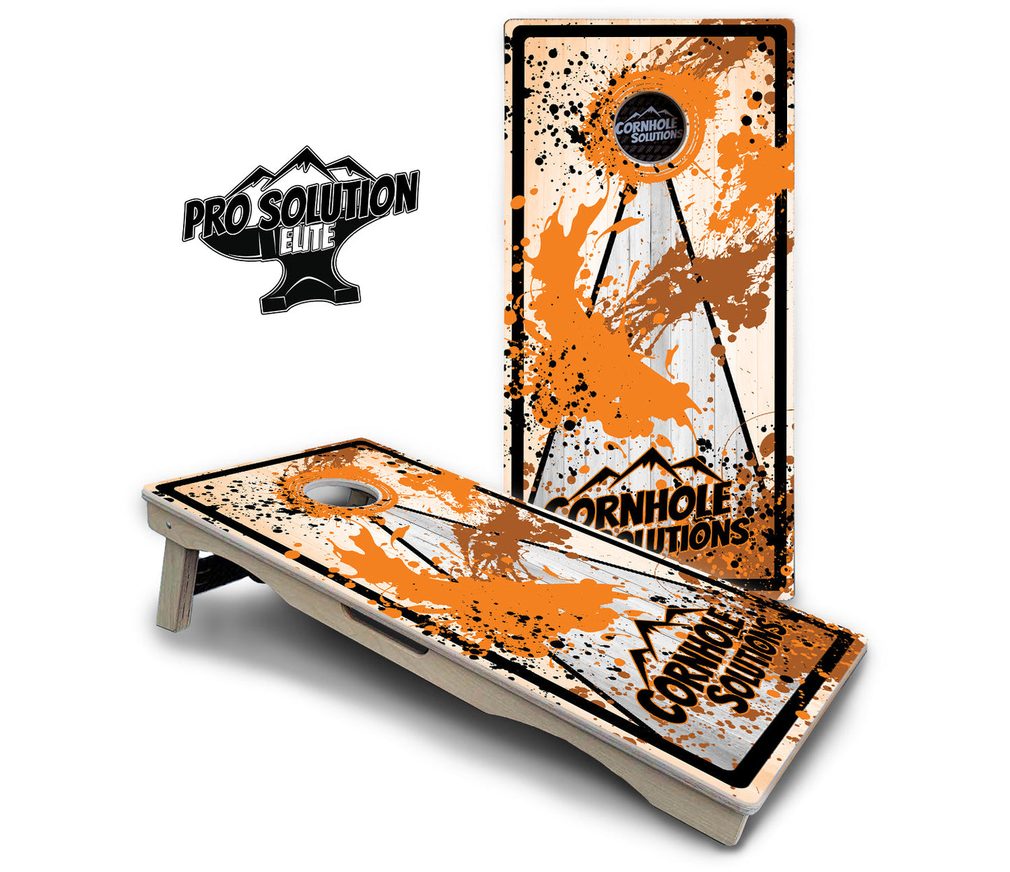 Paint Splatter CS Logo Cornhole Boards - Pro Solution Elite Series