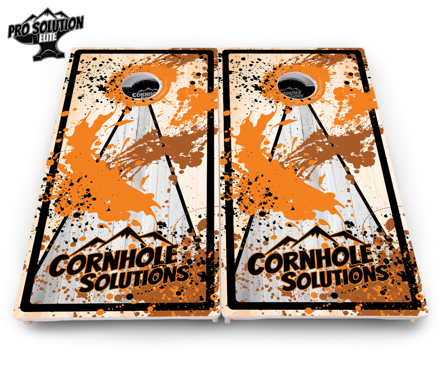 Paint Splatter CS Logo Cornhole Boards - Pro Solution Elite Series