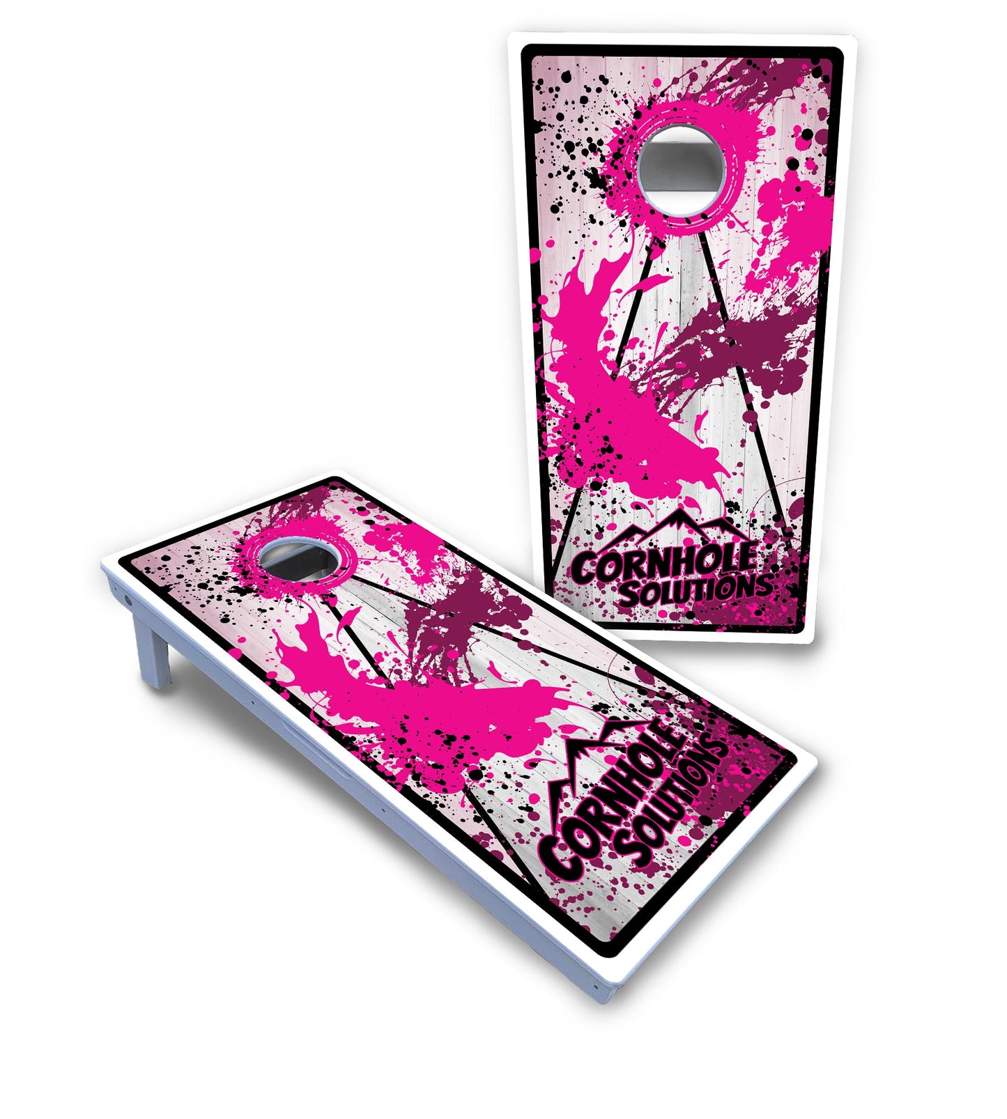 Paint Splatter CS Logo Cornhole Boards - All Weather Series