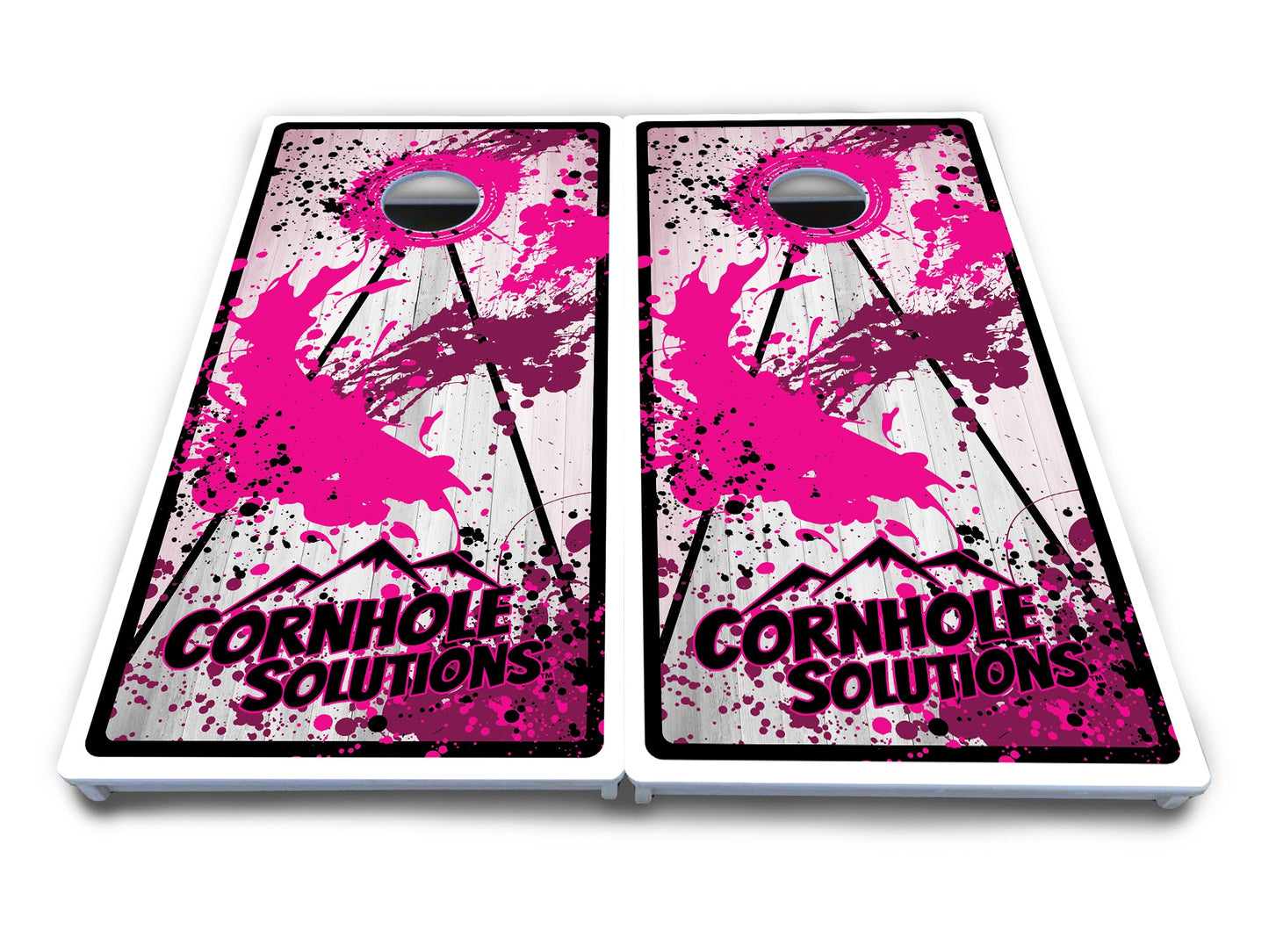 Paint Splatter CS Logo Cornhole Boards - All Weather Series