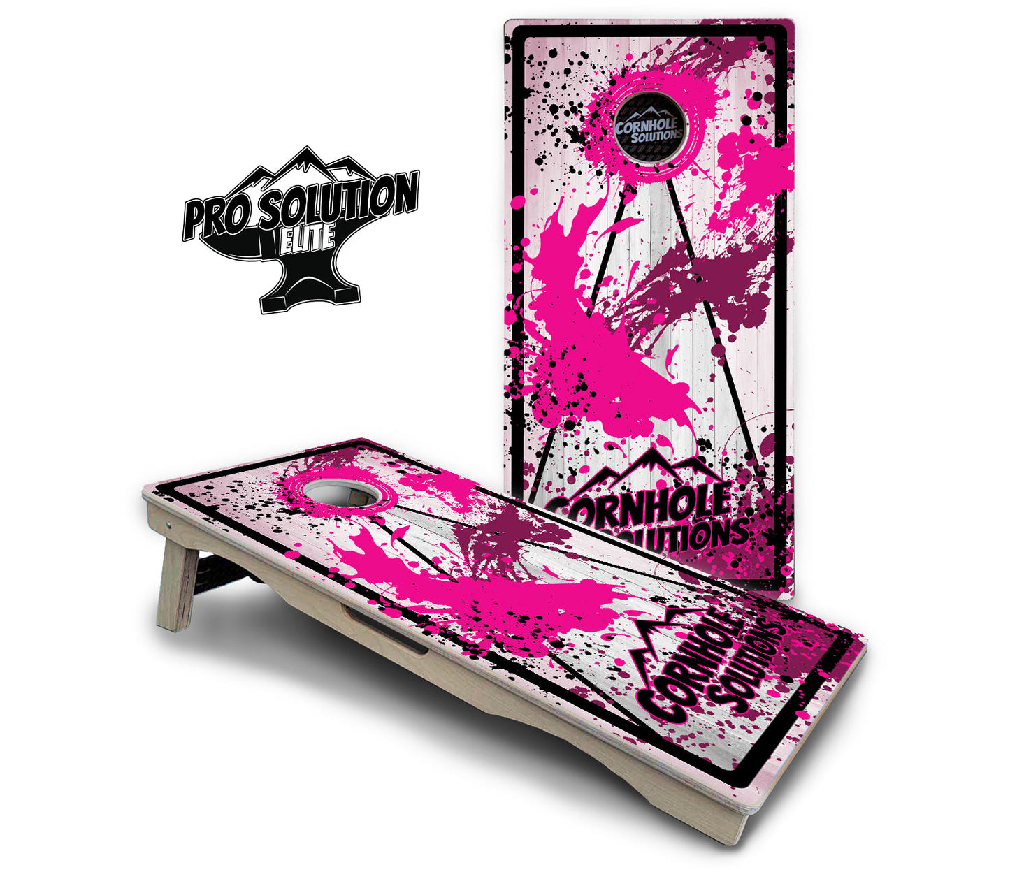 Paint Splatter CS Logo Cornhole Boards - Pro Solution Elite Series
