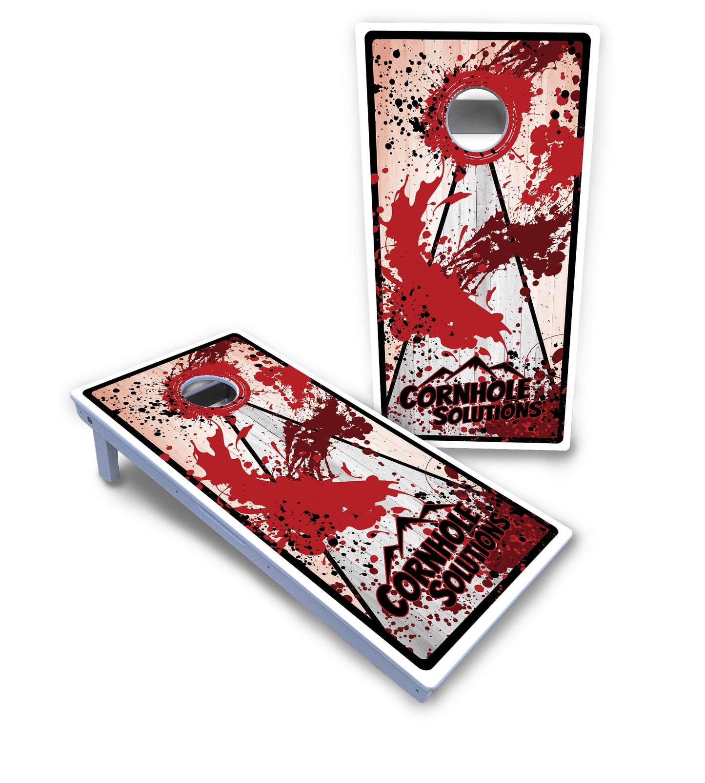 Paint Splatter CS Logo Cornhole Boards - All Weather Series