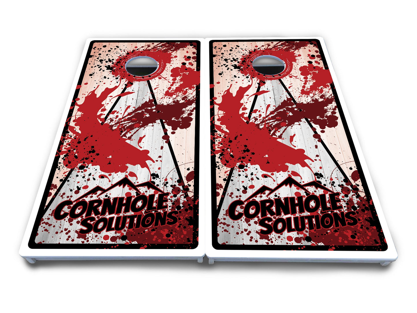 Paint Splatter CS Logo Cornhole Boards - All Weather Series
