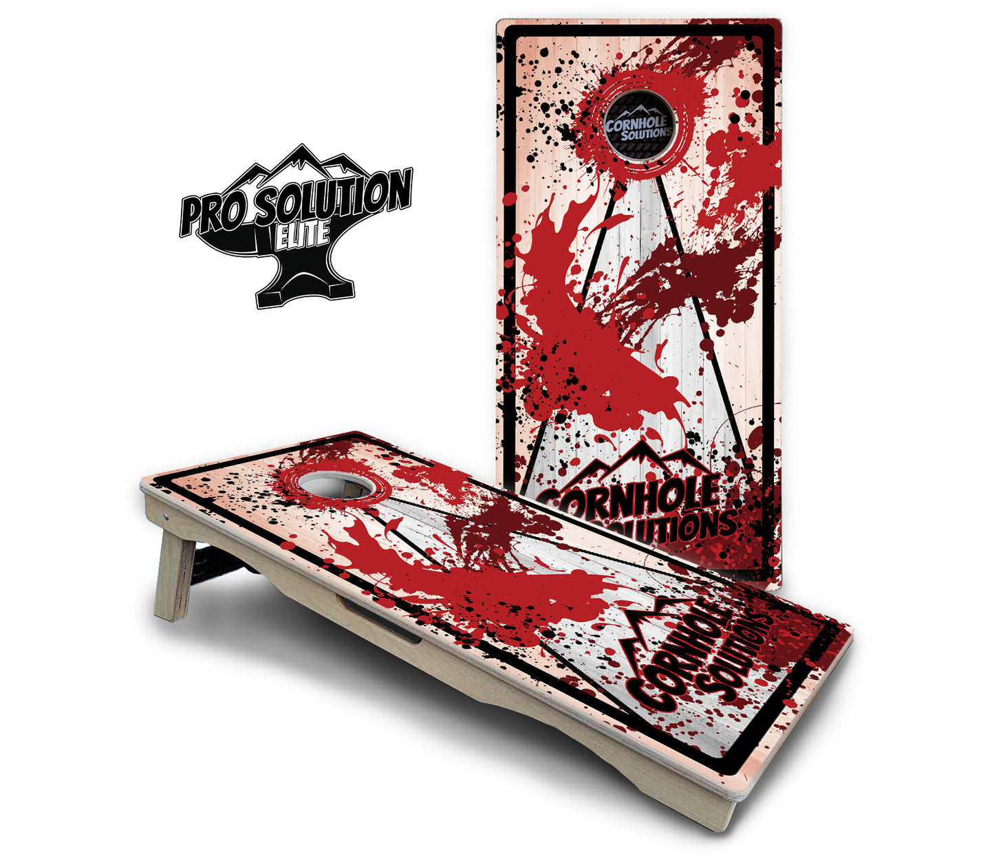 Paint Splatter CS Logo Cornhole Boards - Pro Solution Elite Series