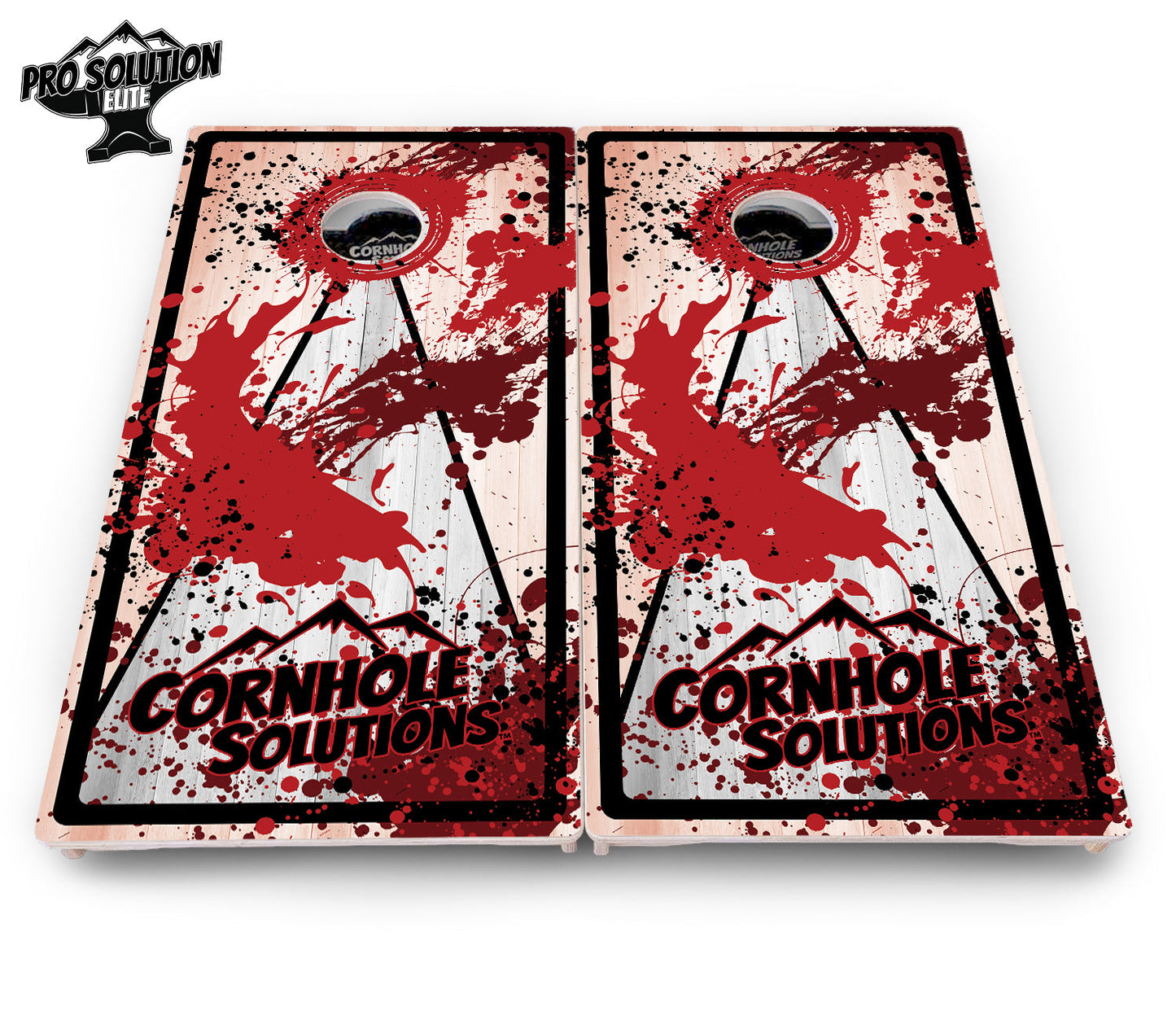 Paint Splatter CS Logo Cornhole Boards - Pro Solution Elite Series
