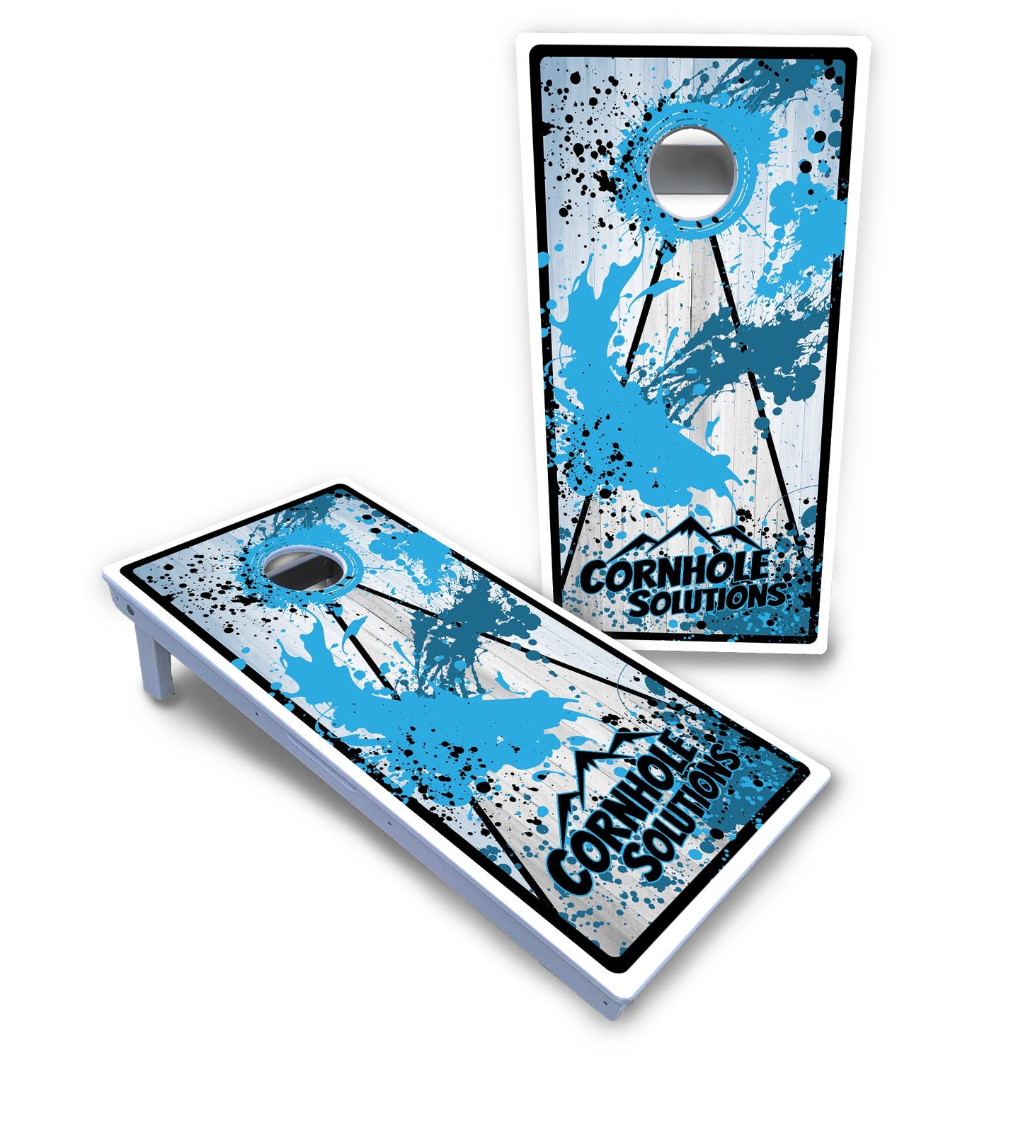 Paint Splatter CS Logo Cornhole Boards - All Weather Series